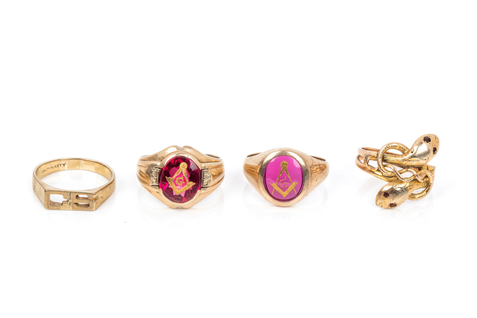 4 10K YELLOW GOLD RINGS 18.4g (1 of 5)