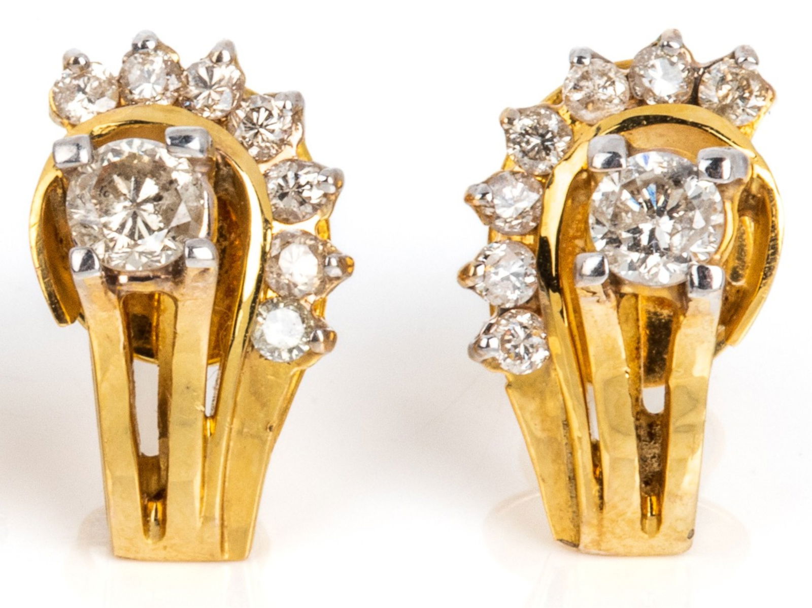 14K GOLD & DIAMOND EARRINGS 4.6g (1 of 2)