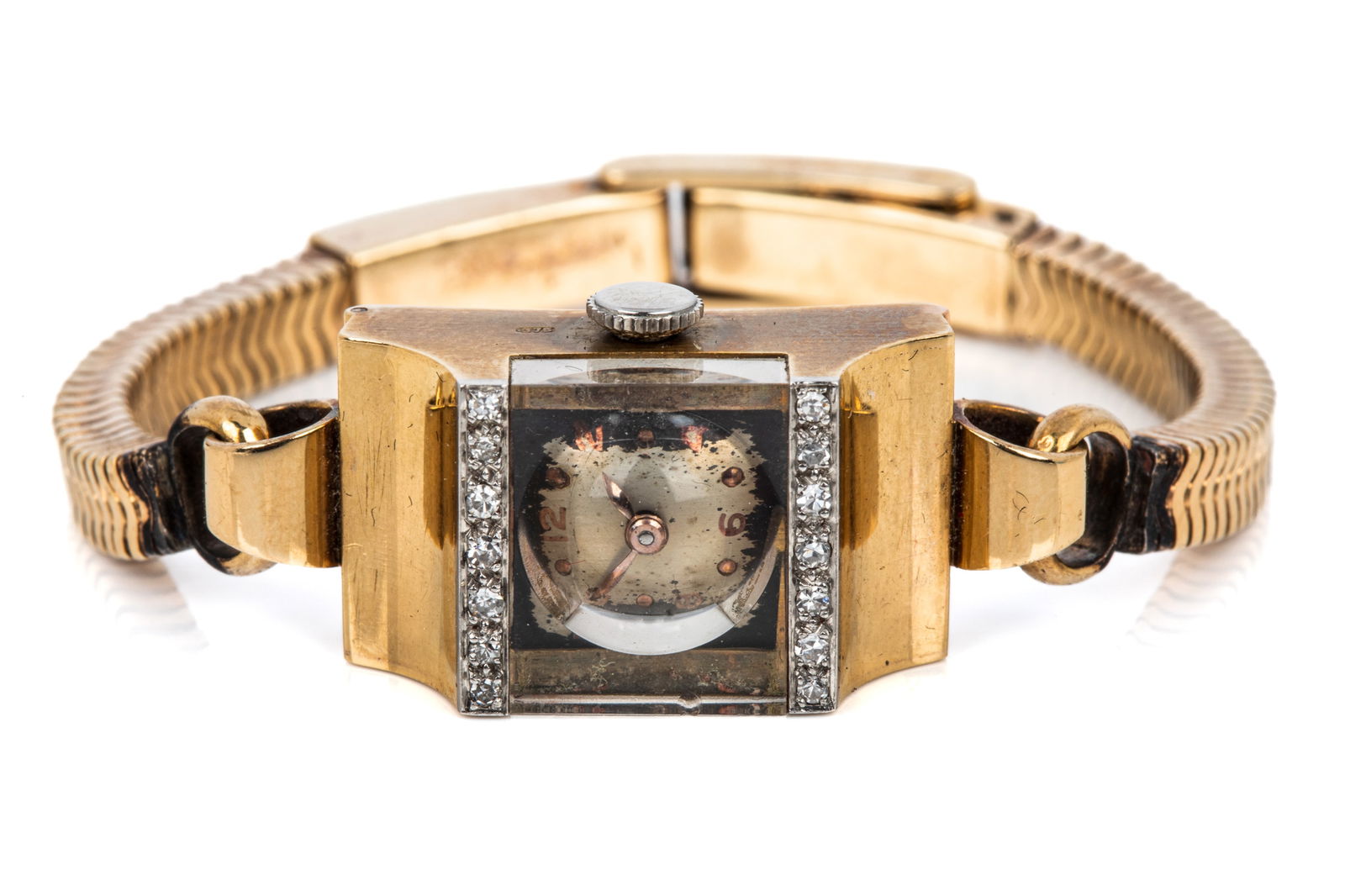 9K GOLD & DIAMOND COCKTAIL WATCH 23.8g (1 of 7)
