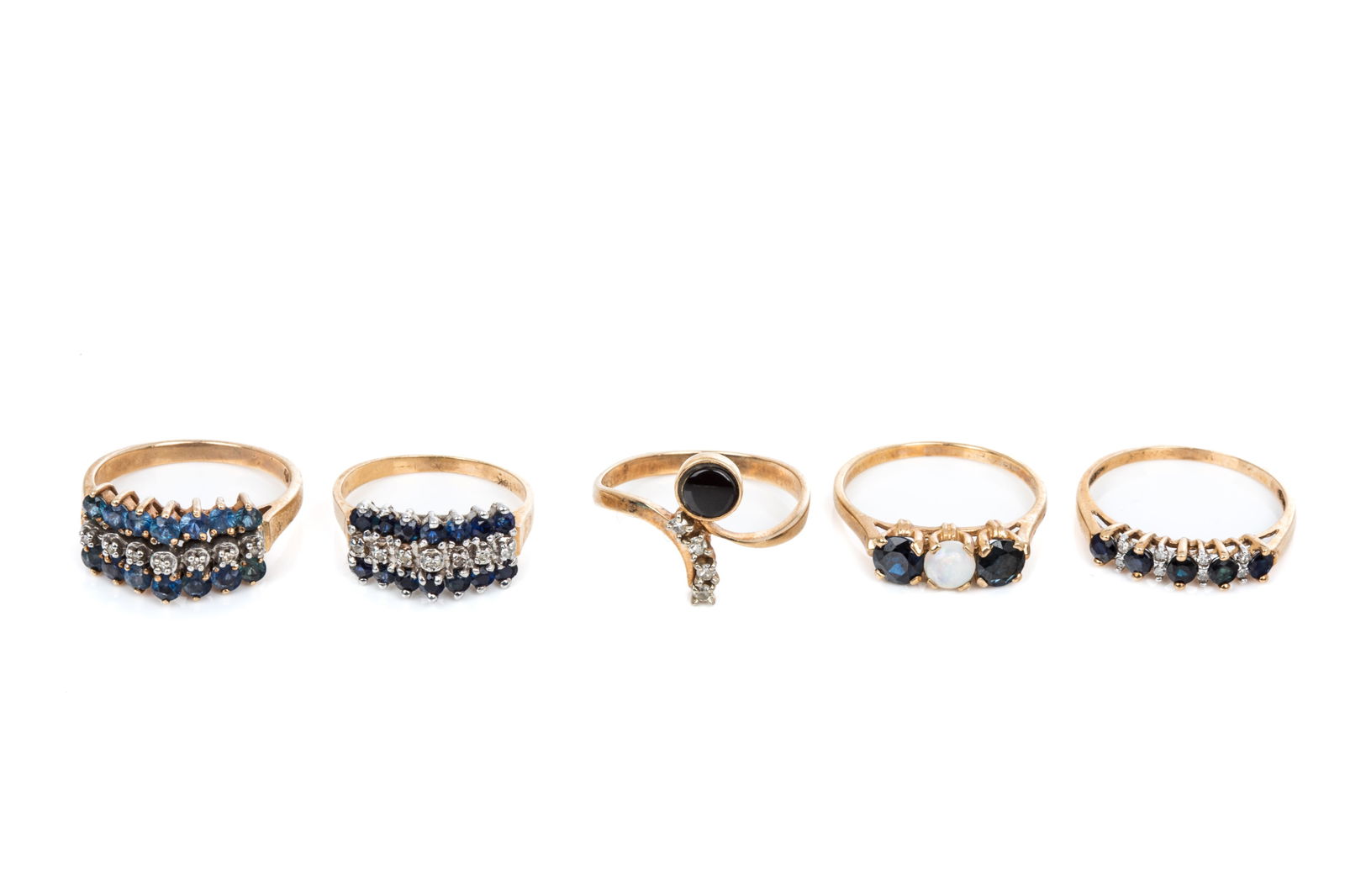 10K GOLD DIAMOND & GEMSTONE RINGS 10.8g (1 of 6)