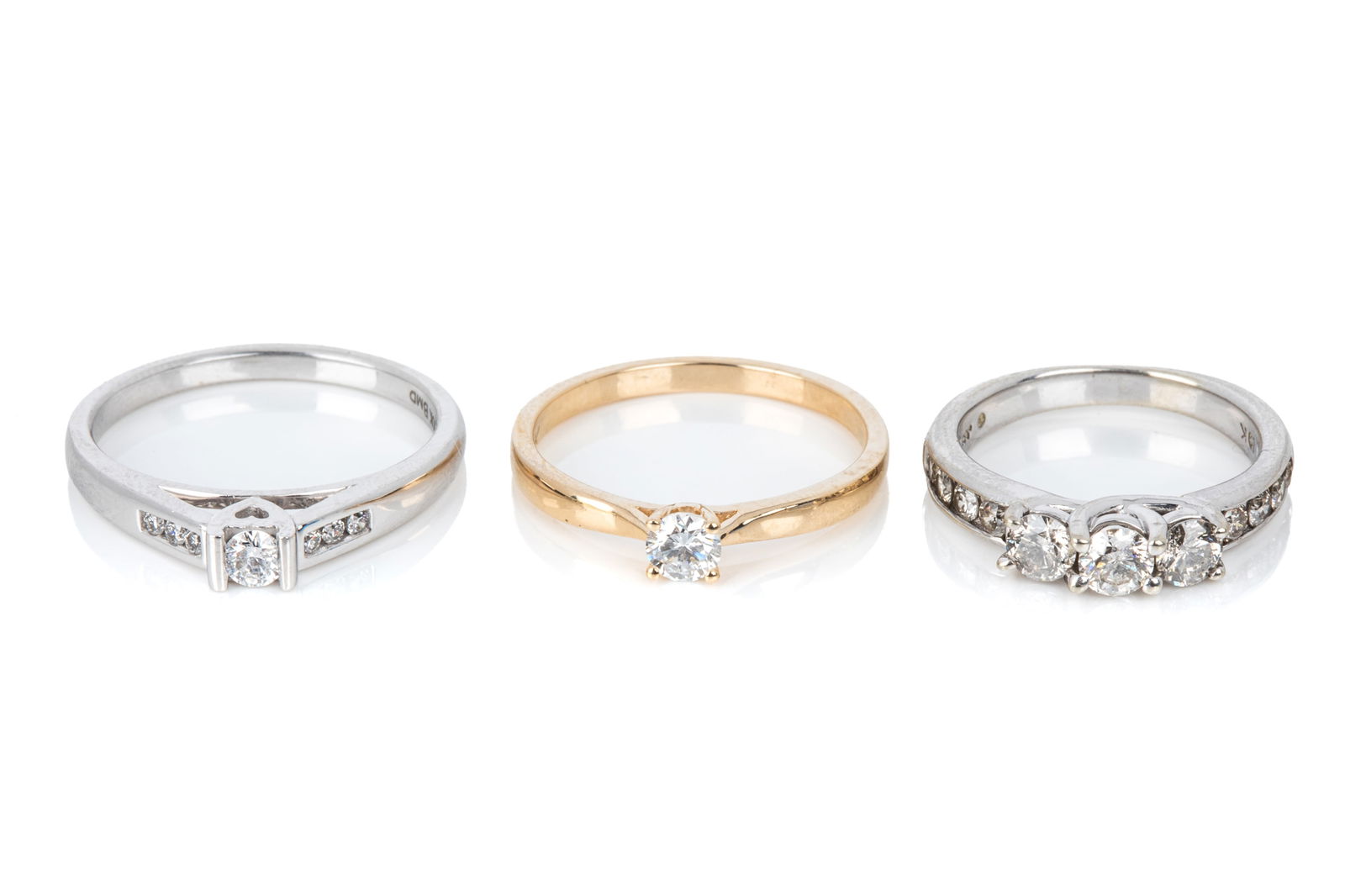 TRIO OF 10K DIAMOND RINGS 7.6g (1 of 5)