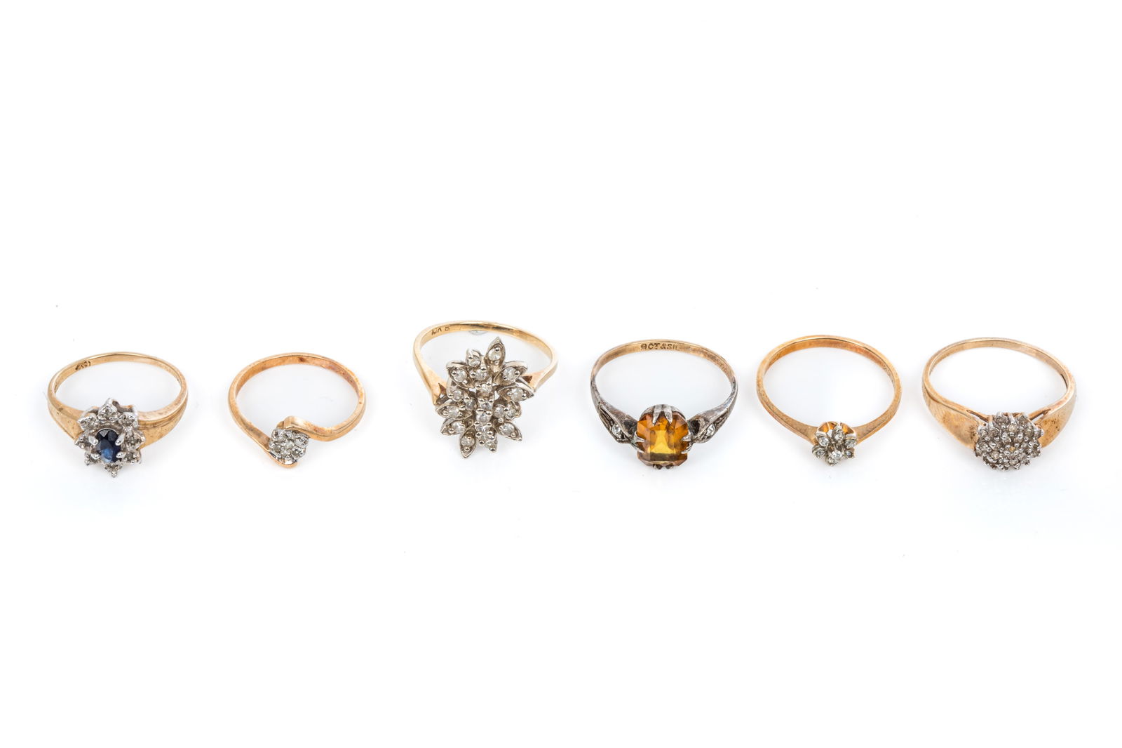 10K & 9K GEM & DIAMOND RINGS 10.9g (1 of 5)