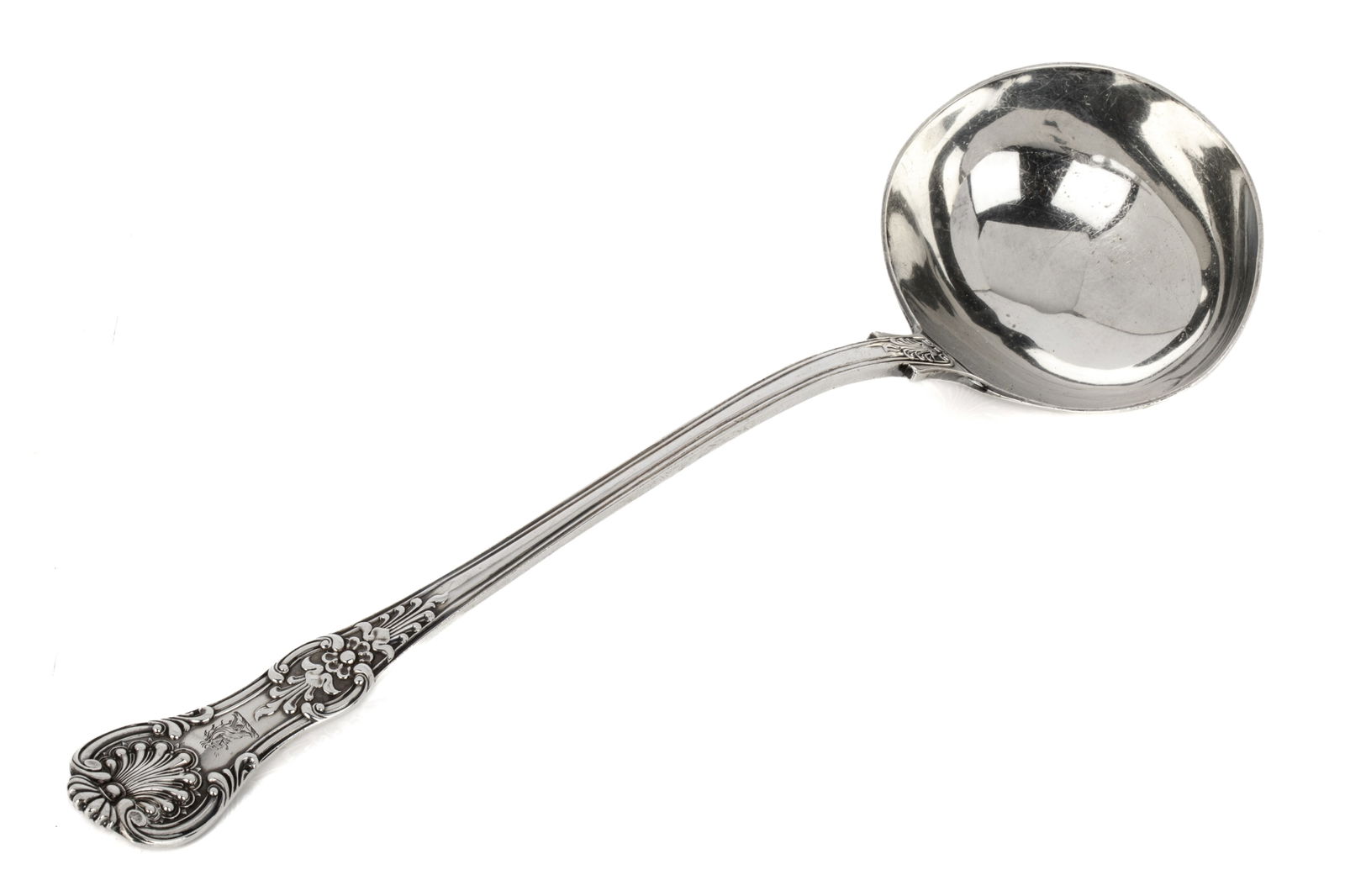 VICTORIAN SILVER SOUP LADLE, 300g (1 of 2)