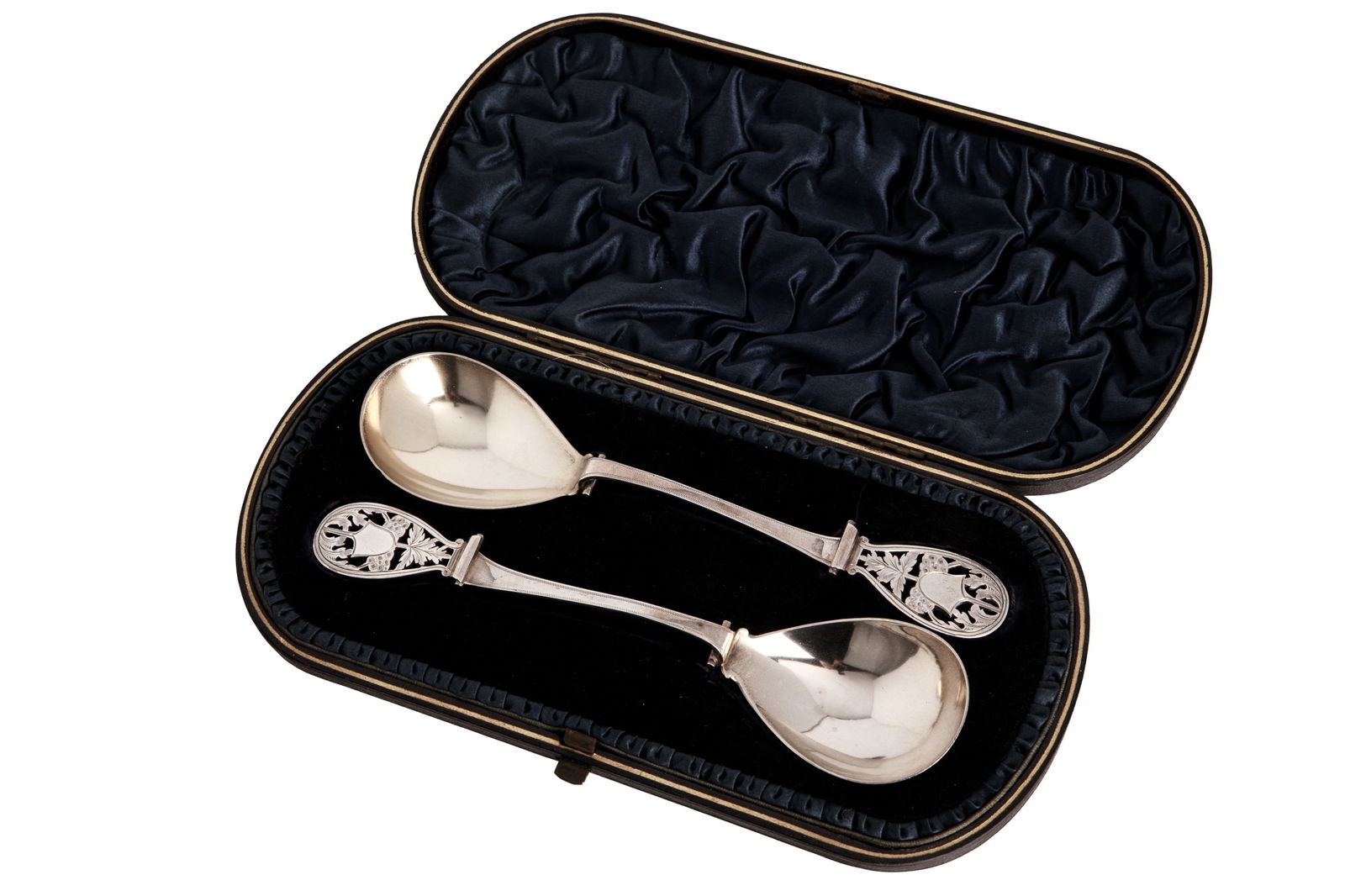 ENGLISH CASED SILVER DECORATIVE SPOONS, 99g (1 of 2)
