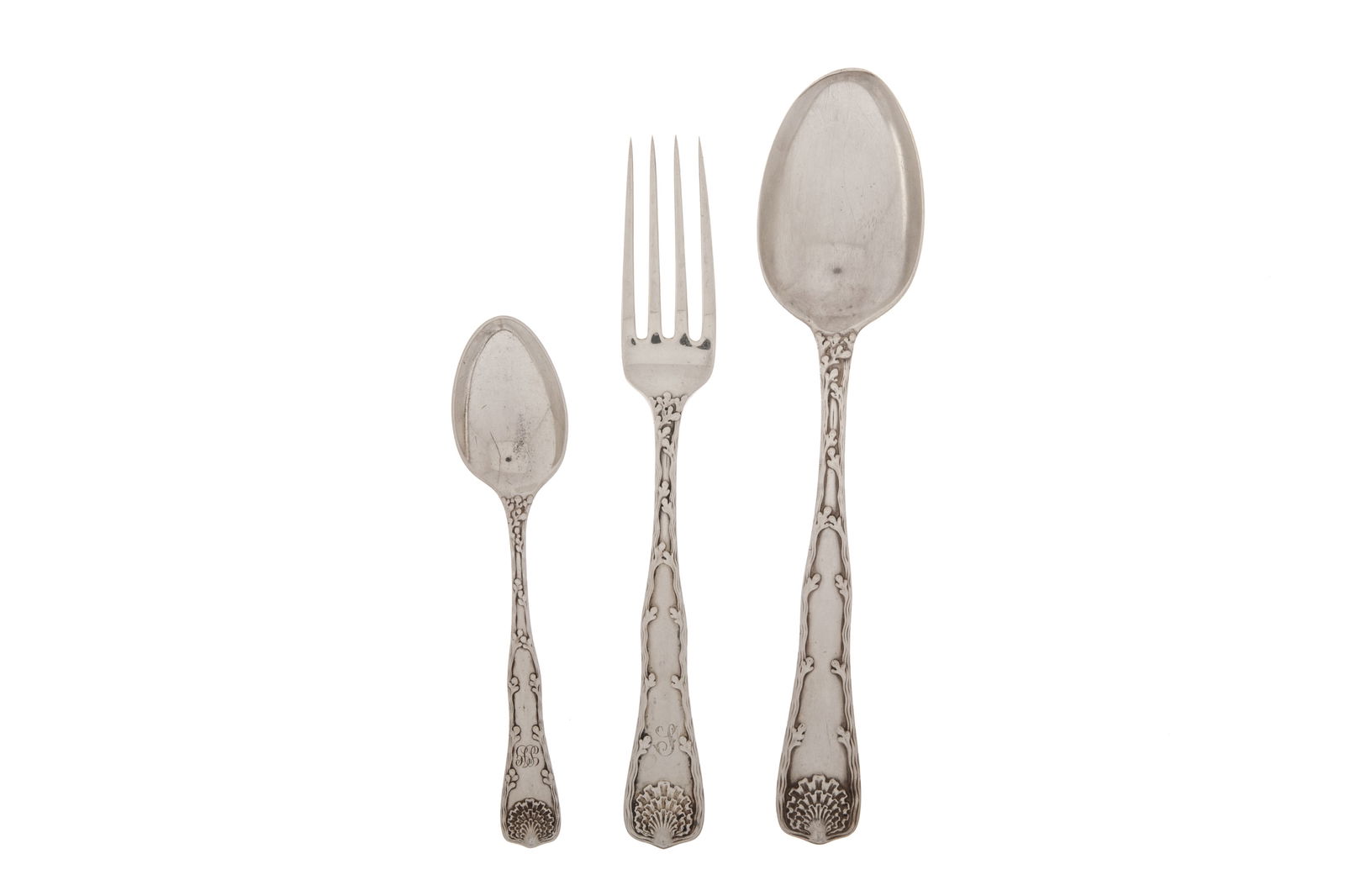 TIFFANY AMERICAN SILVER WAVE EDGE FLATWARE, 1140g (1 of 2)