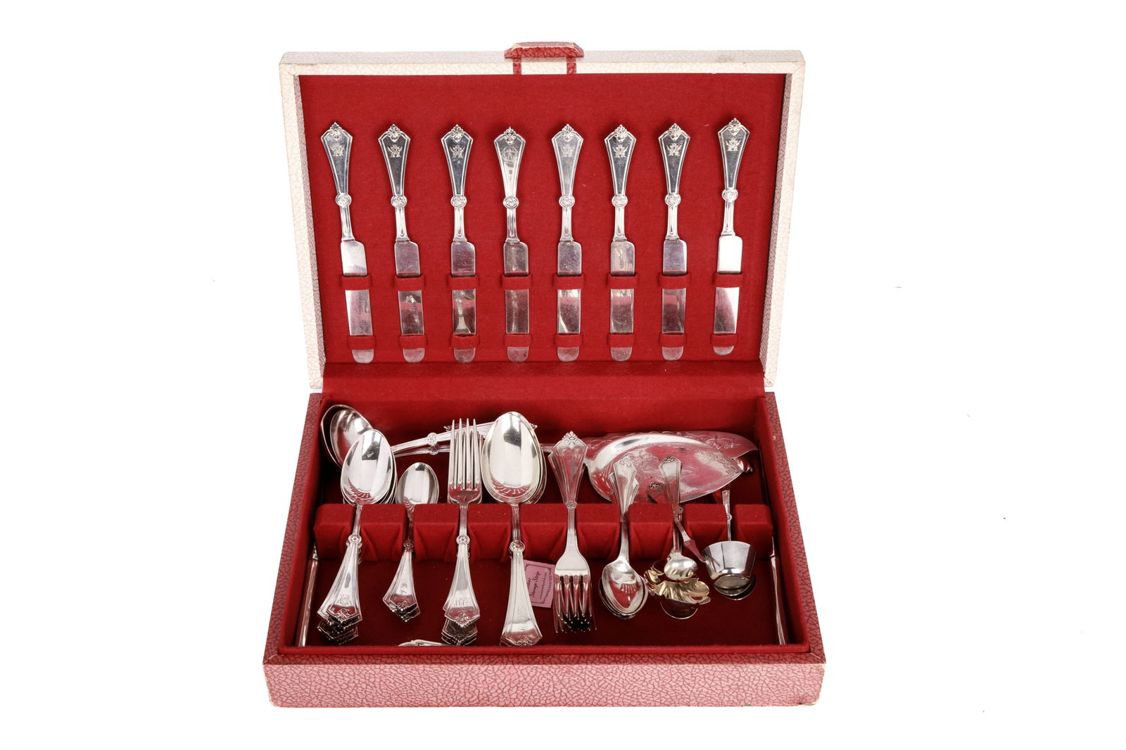 GORHAM ROSETTE PATTERN SILVER FLATWARE, 2540g - 4