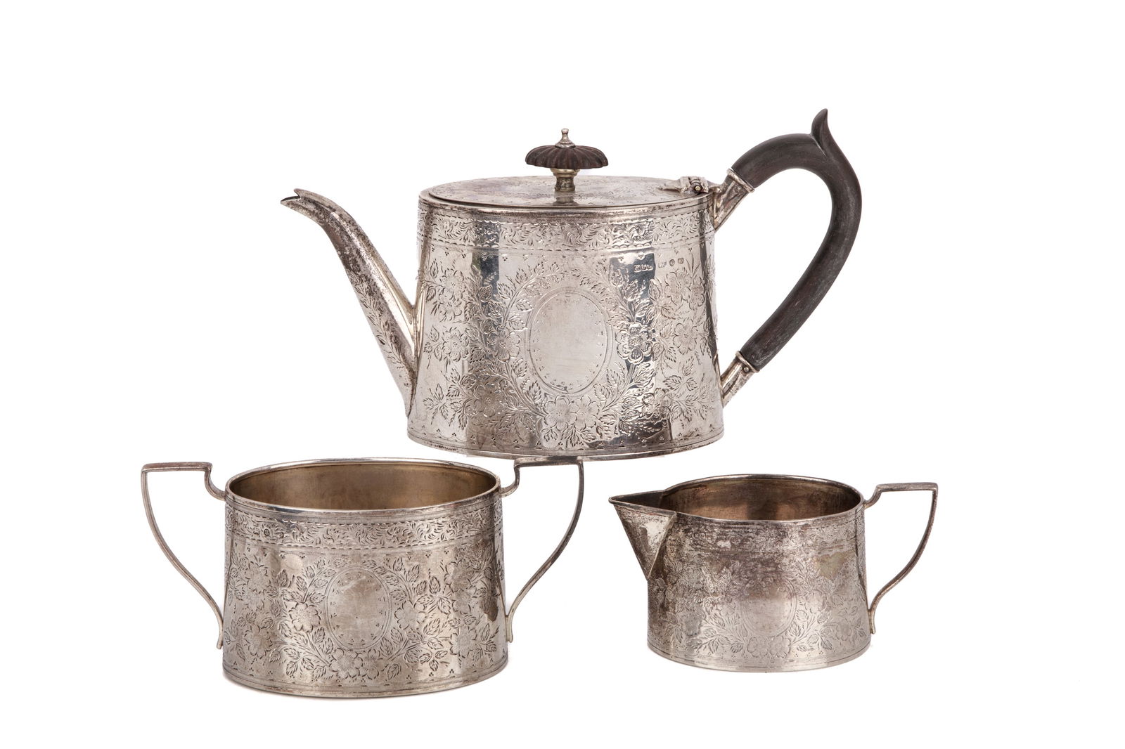 VICTORIAN ENGLISH SILVER TEA SET 658 g (1 of 4)