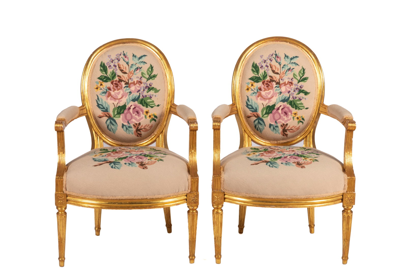 PAIR OF ANTIQUE FRENCH ARMCHAIRS (1 of 4)