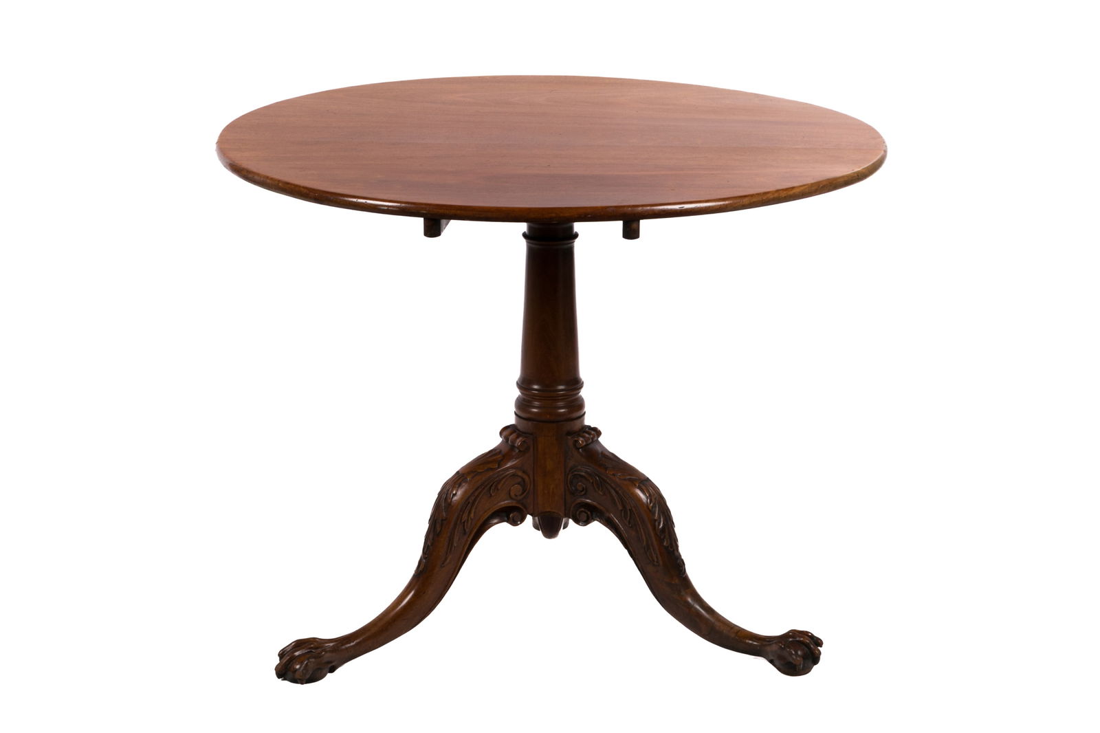 GEORGE III ENGLISH MAHOGANY TILT TOP TABLE (1 of 4)