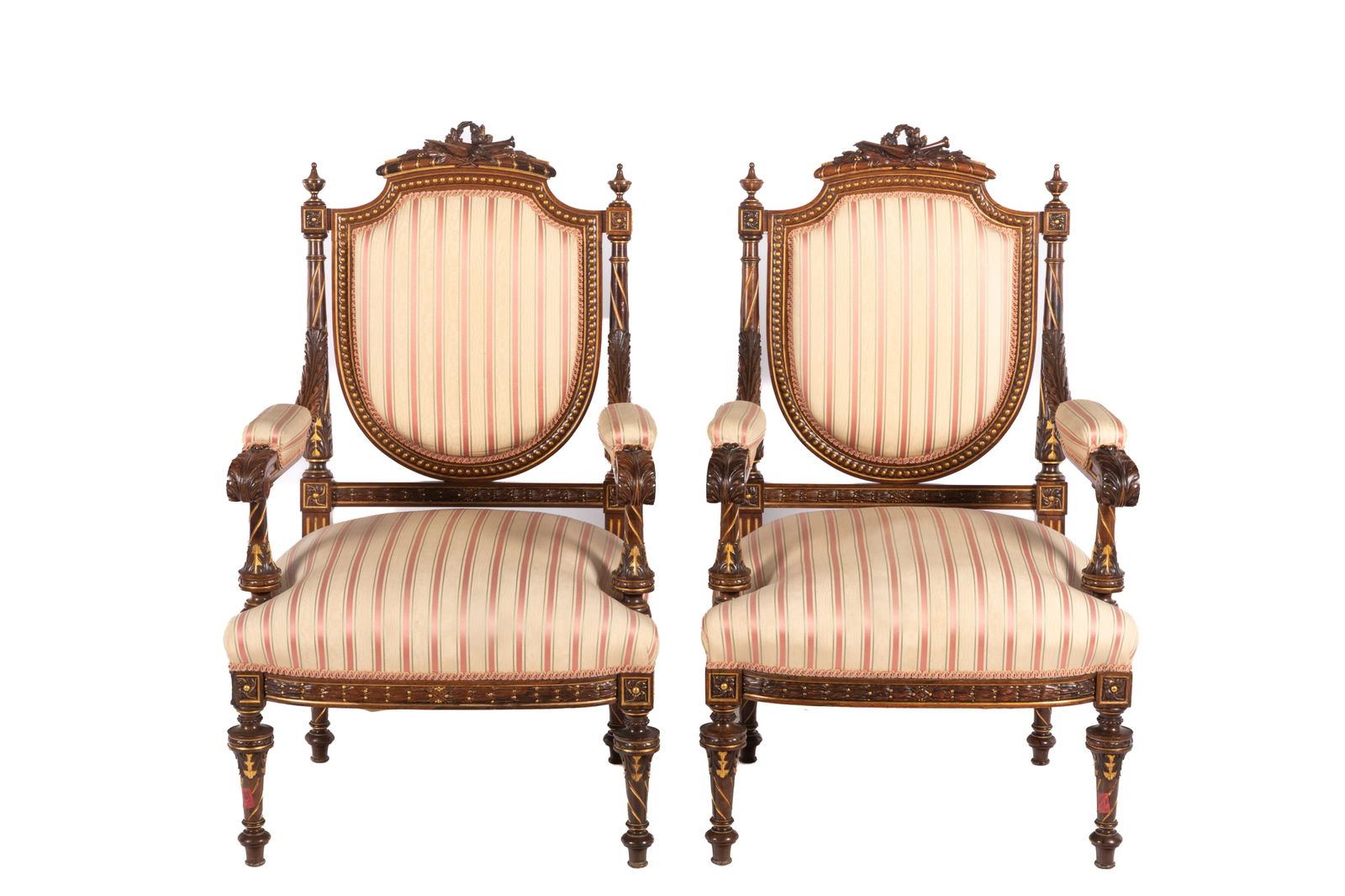 PAIR OF ANTIQUE CARVED FRENCH CHAIRS (1 of 3)
