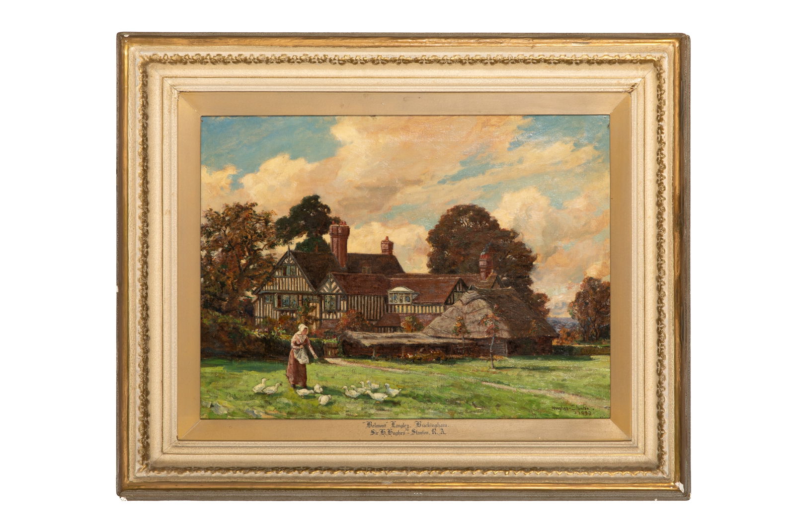 HERBERT ED. P. HUGHES-STANTON (British, 1870-1937): Belmont, Langley, Buckingham" (1899) Oil on canvas Signed and dated lower rightH. 18 1/4" x W. 24