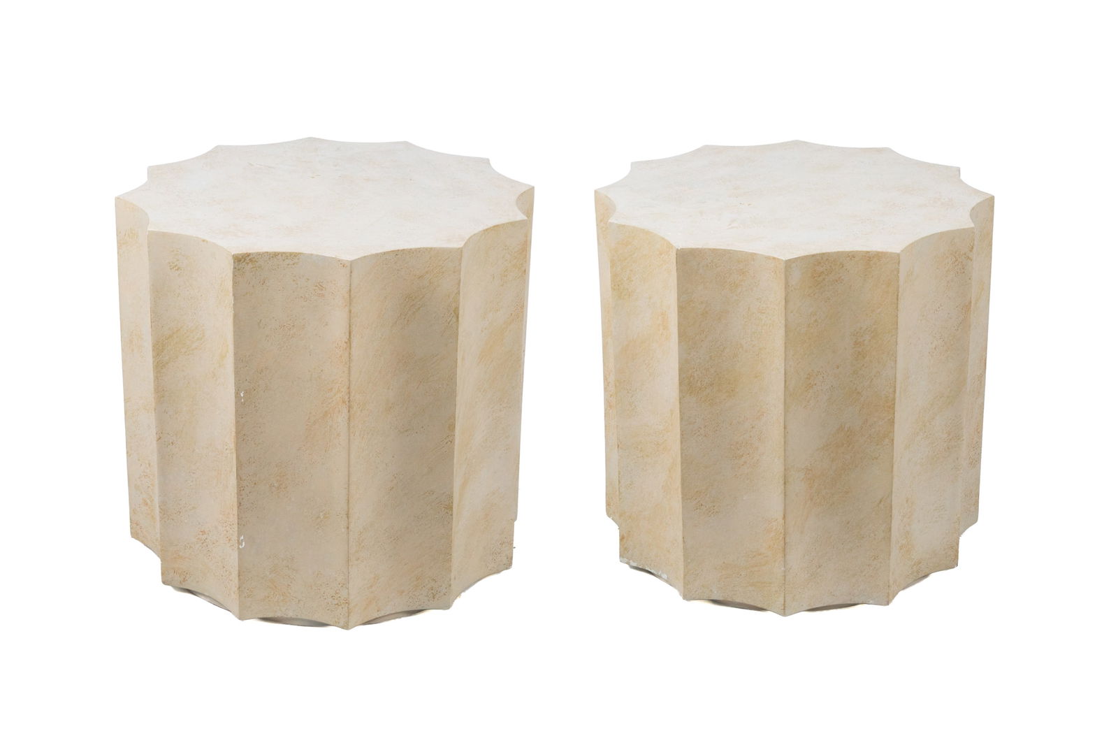 PAIR OF FAUX PAINTED DECORATIVE SIDE TABLES (1 of 2)