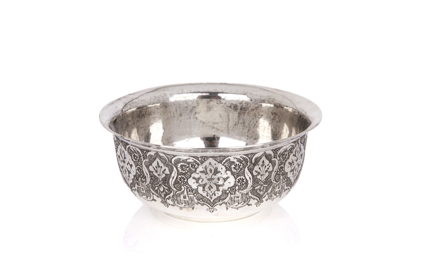 PERSIAN DECORATED SILVER BOWL (1 of 3)