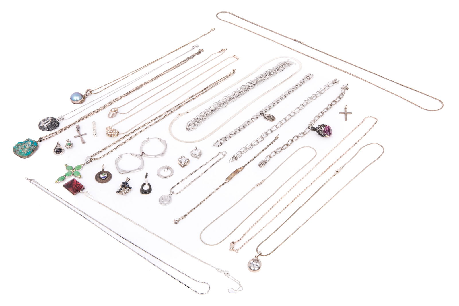 MIXED SILVER JEWELLERY 206.1g (1 of 1)