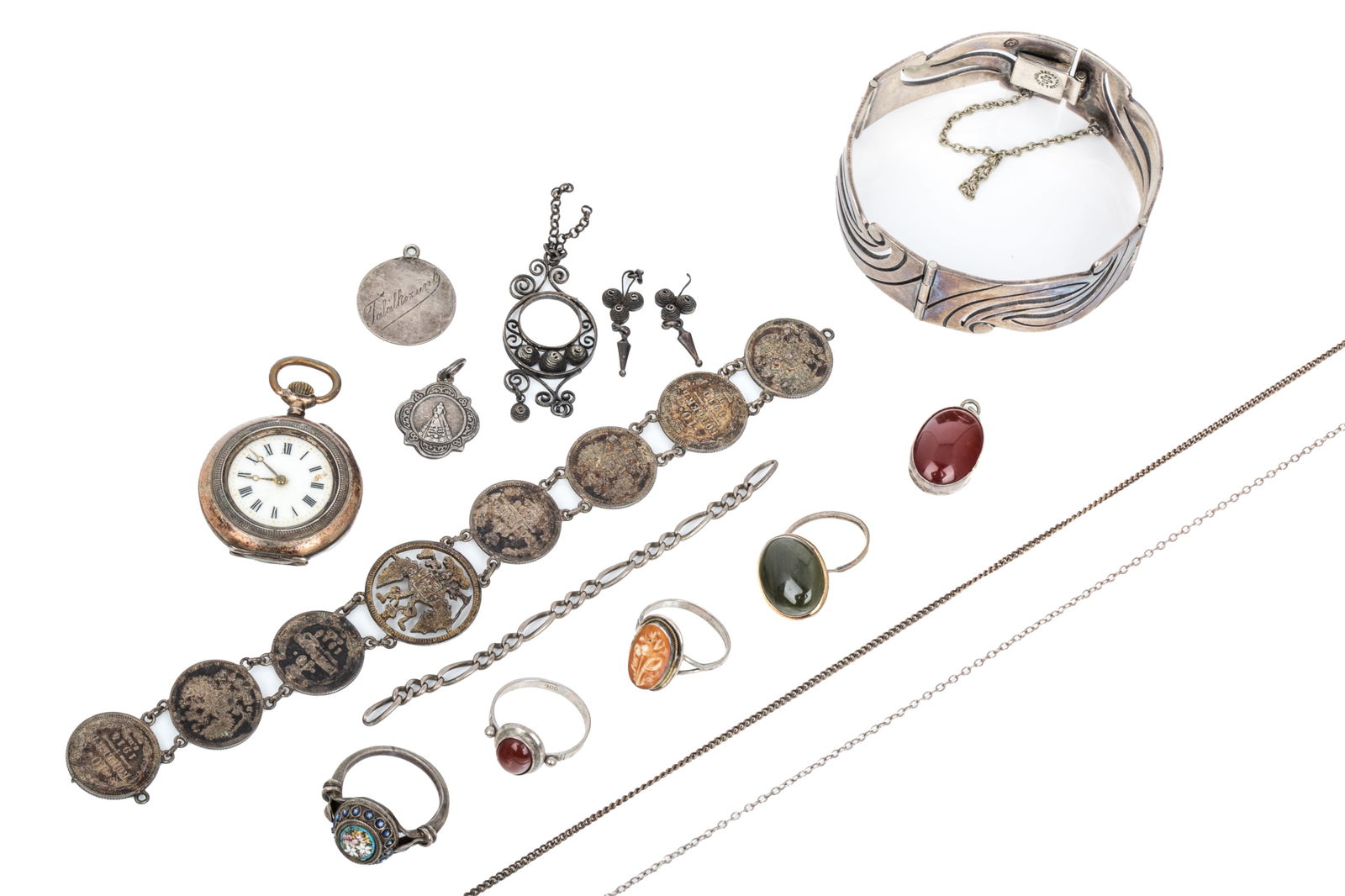 MIXED SILVER JEWELLERY 109.5g (1 of 4)