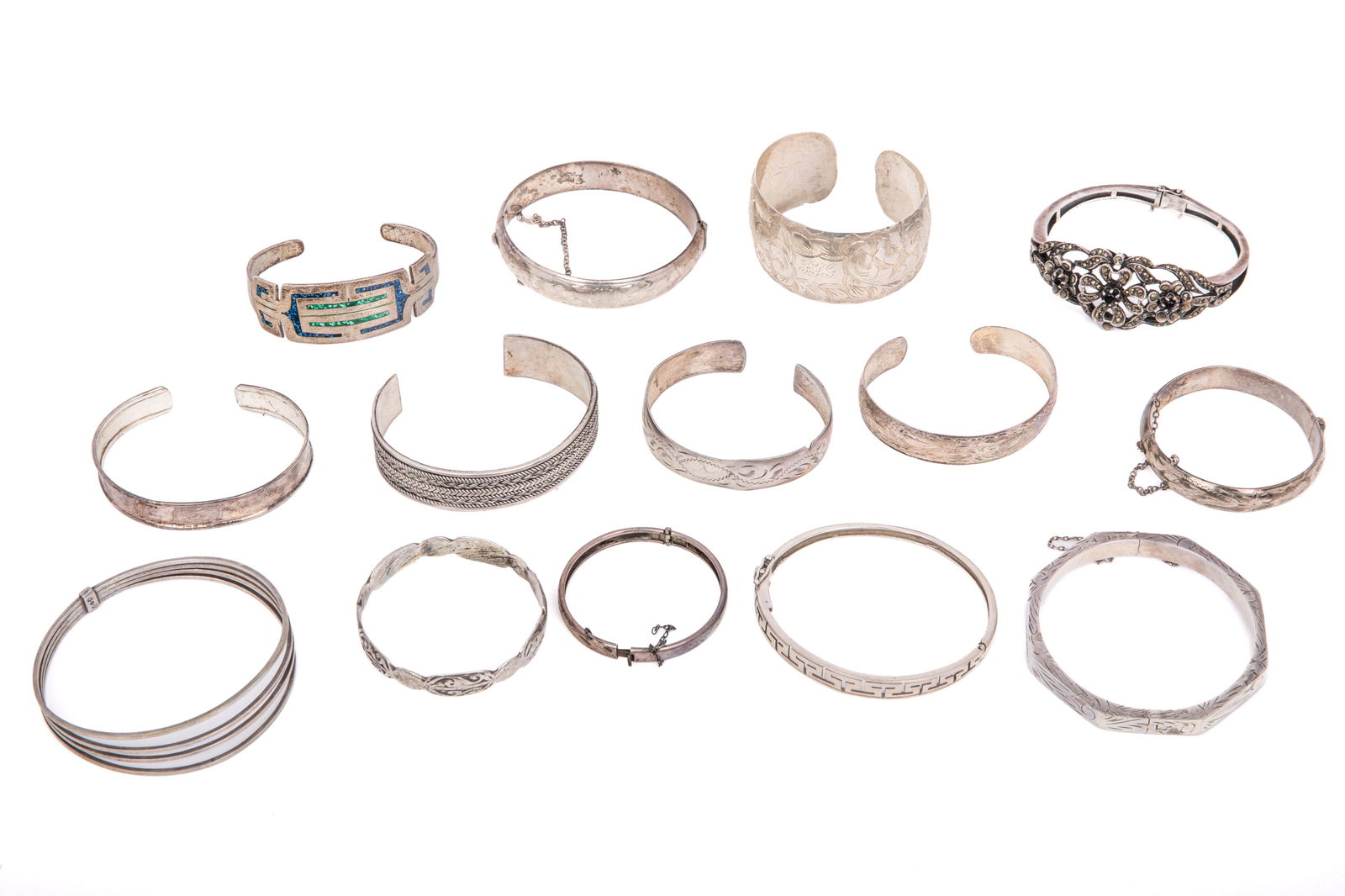 STERLING SILVER CUFF GROUPING 232.8g (1 of 4)