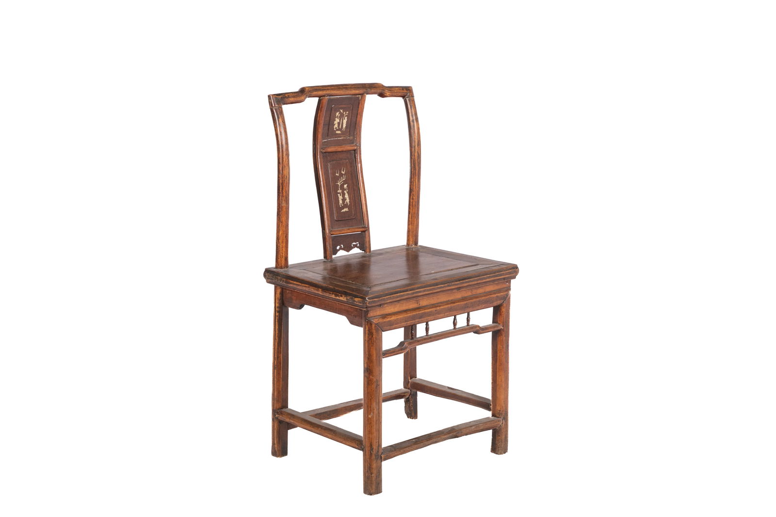 CHINESE SOFTWOOD HALL CHAIR WITH INLAY DECORATION (1 of 5)