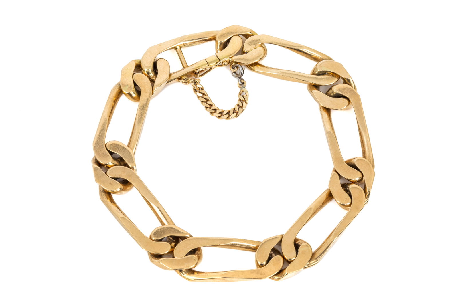 18K YELLOW GOLD SOLID FRENCH-MADE BRACELET 66.7g (1 of 5)