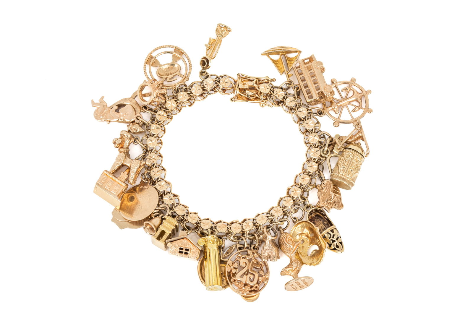 14K/10K/9K GOLD CHARM BRACELET 77.7g (1 of 4)