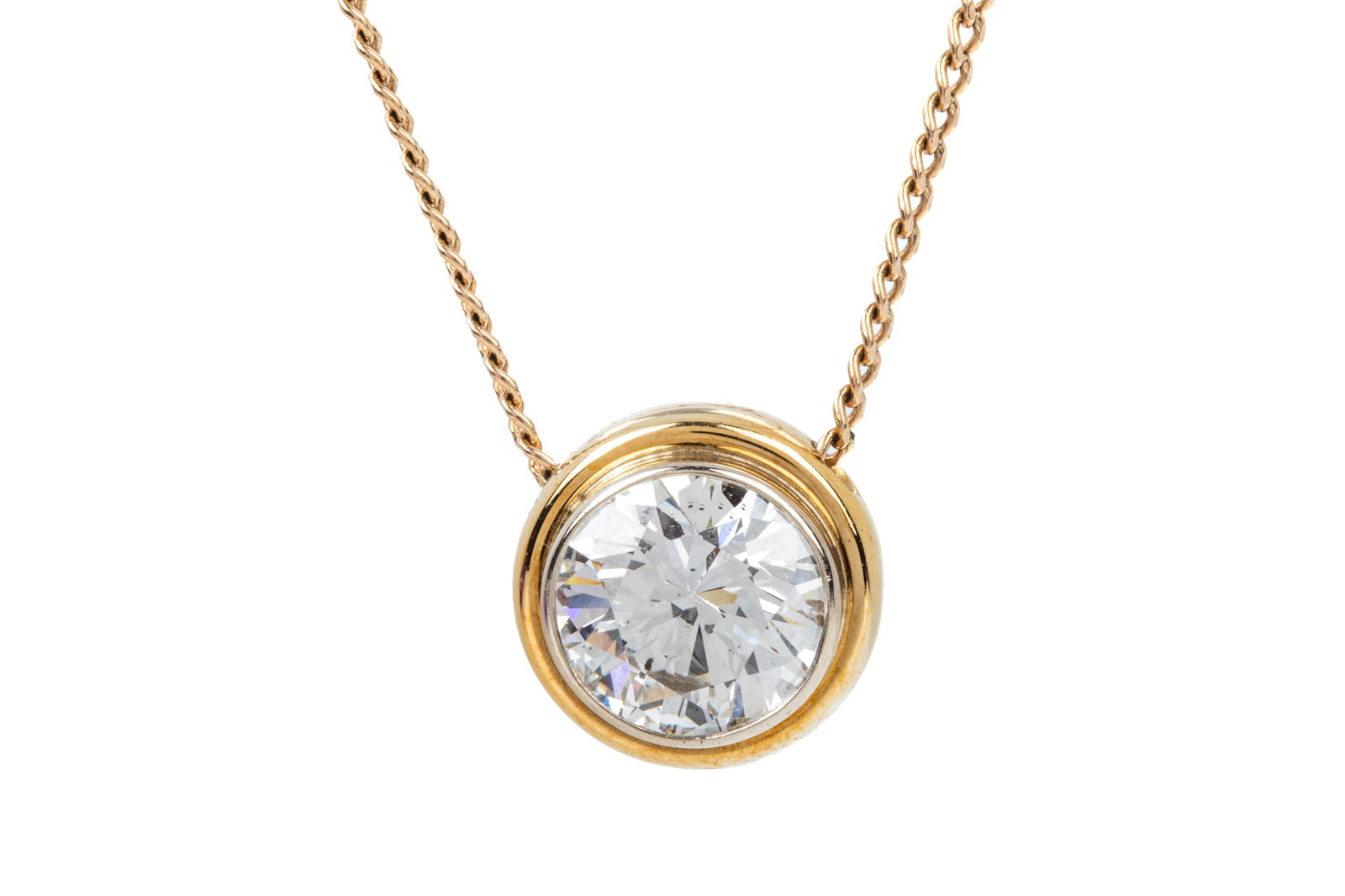 3.02ct SI2-H ROUND BRILLIANT DIAMOND PENDANT 6.9g (1 of 7)