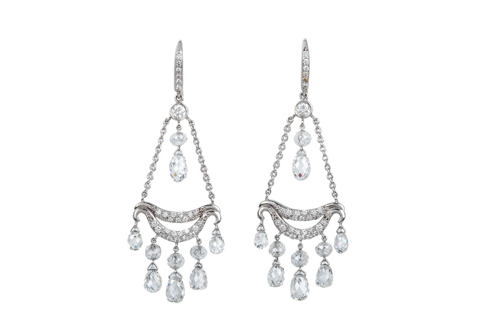 MIMI SO GODDESS CHANDELIER EARRINGS 7.67cttw PLAT (1 of 4)