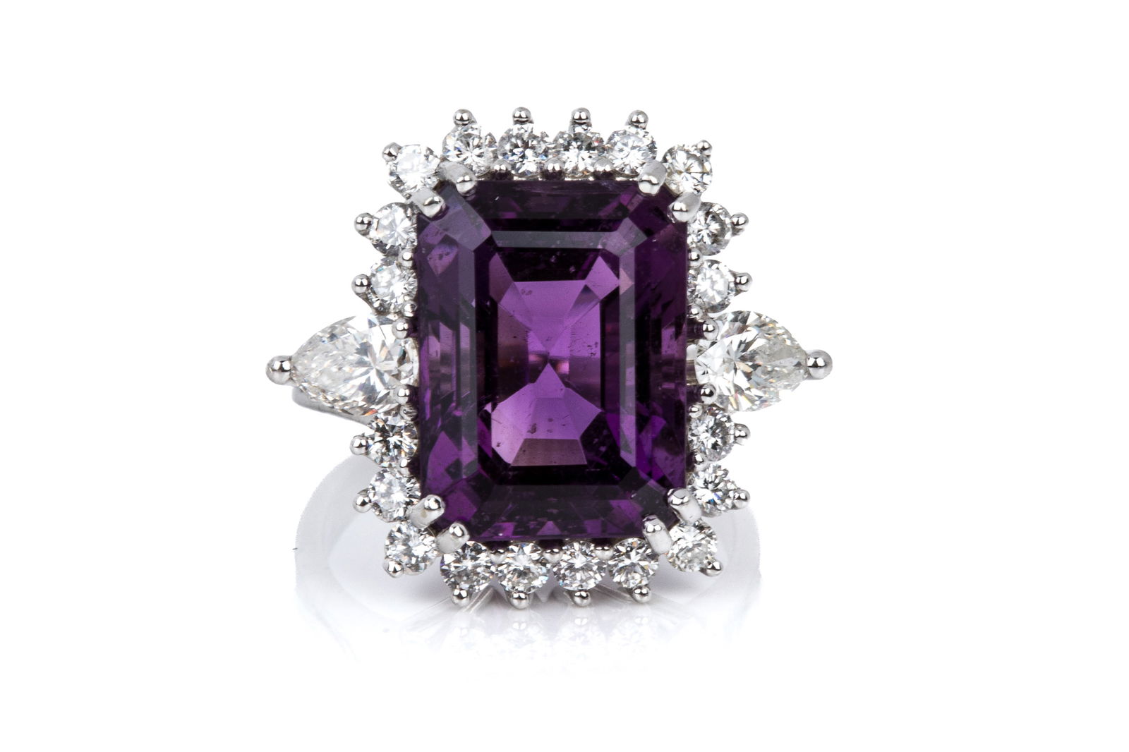 14K 10.20ct AMETHYST & 1.88cttw DIAMOND RING 8.7g (1 of 3)