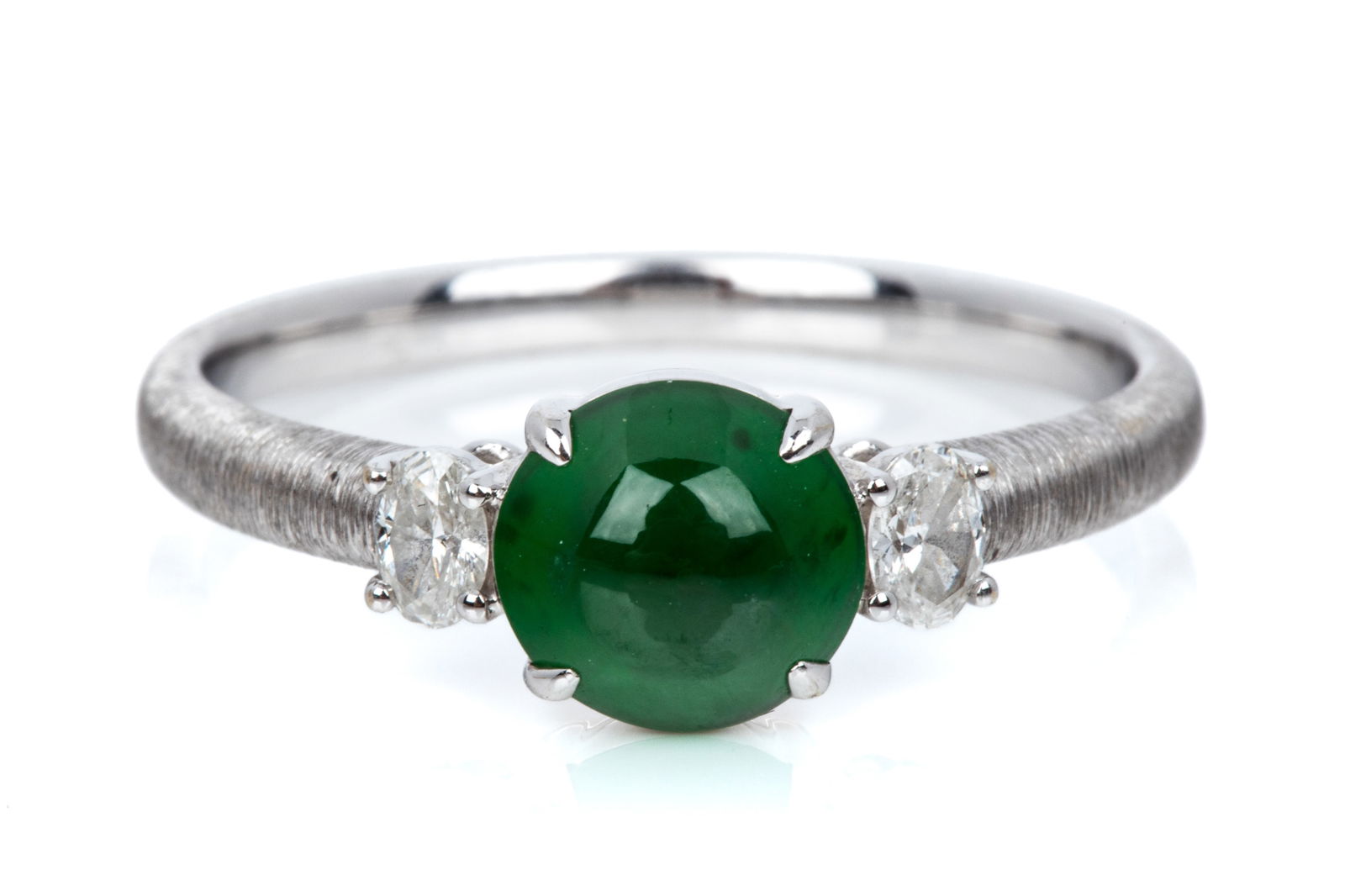 18K A GRADE 1.49ct JADEITE & DIAMOND RING 4.3g (1 of 3)