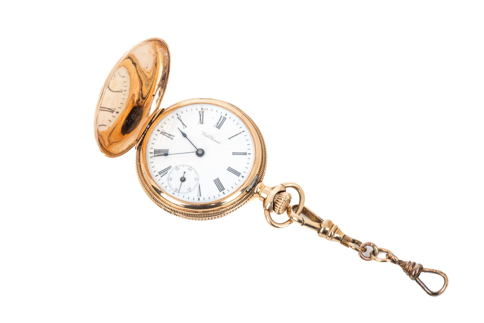 ANTIQUE 14K WALTHAM SEASIDE POCKET WATCH 33.5g (1 of 8)