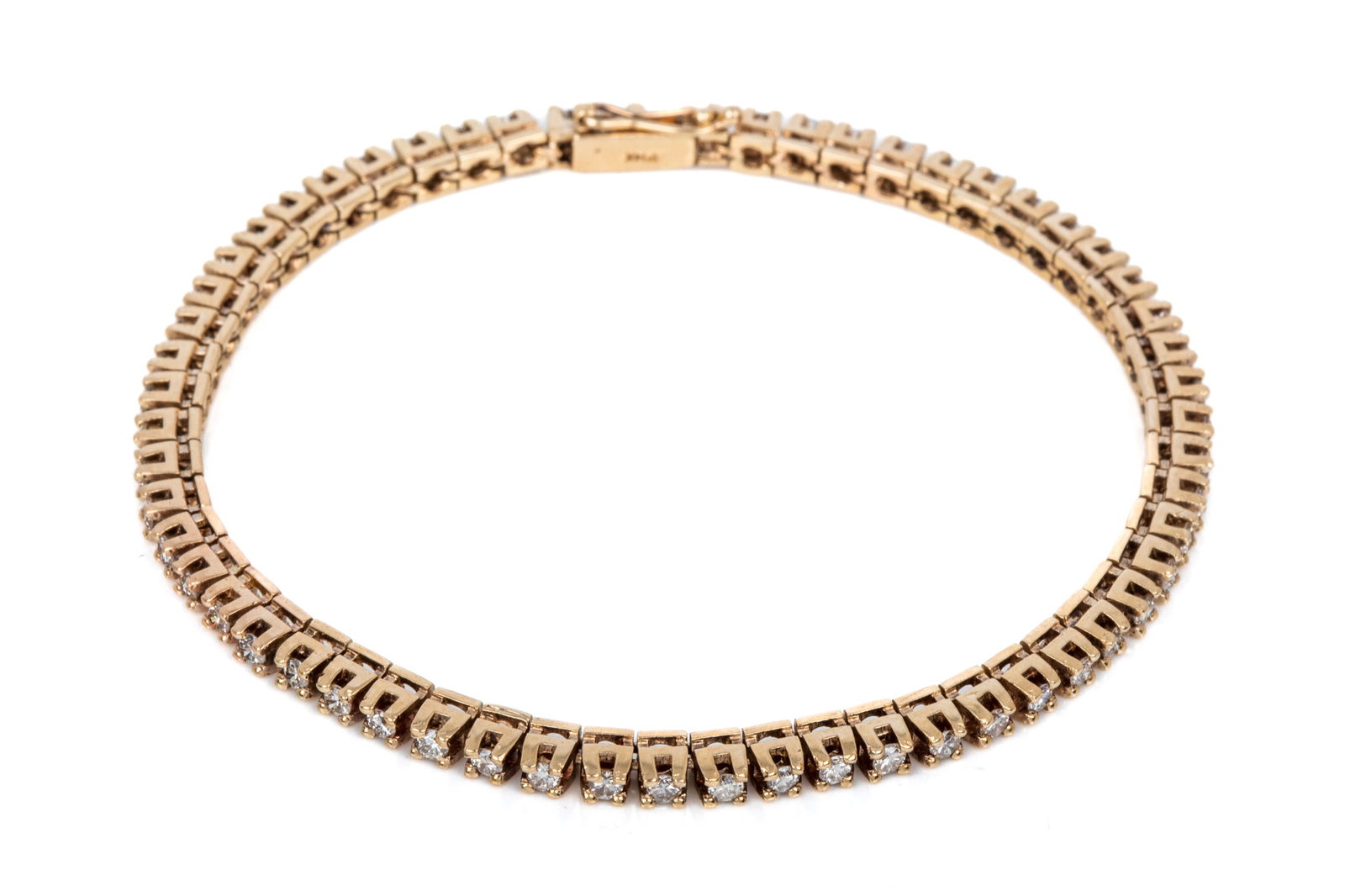 14K GOLD 2.25cttw DIAMOND TENNIS BRACELET 12.6g (1 of 6)