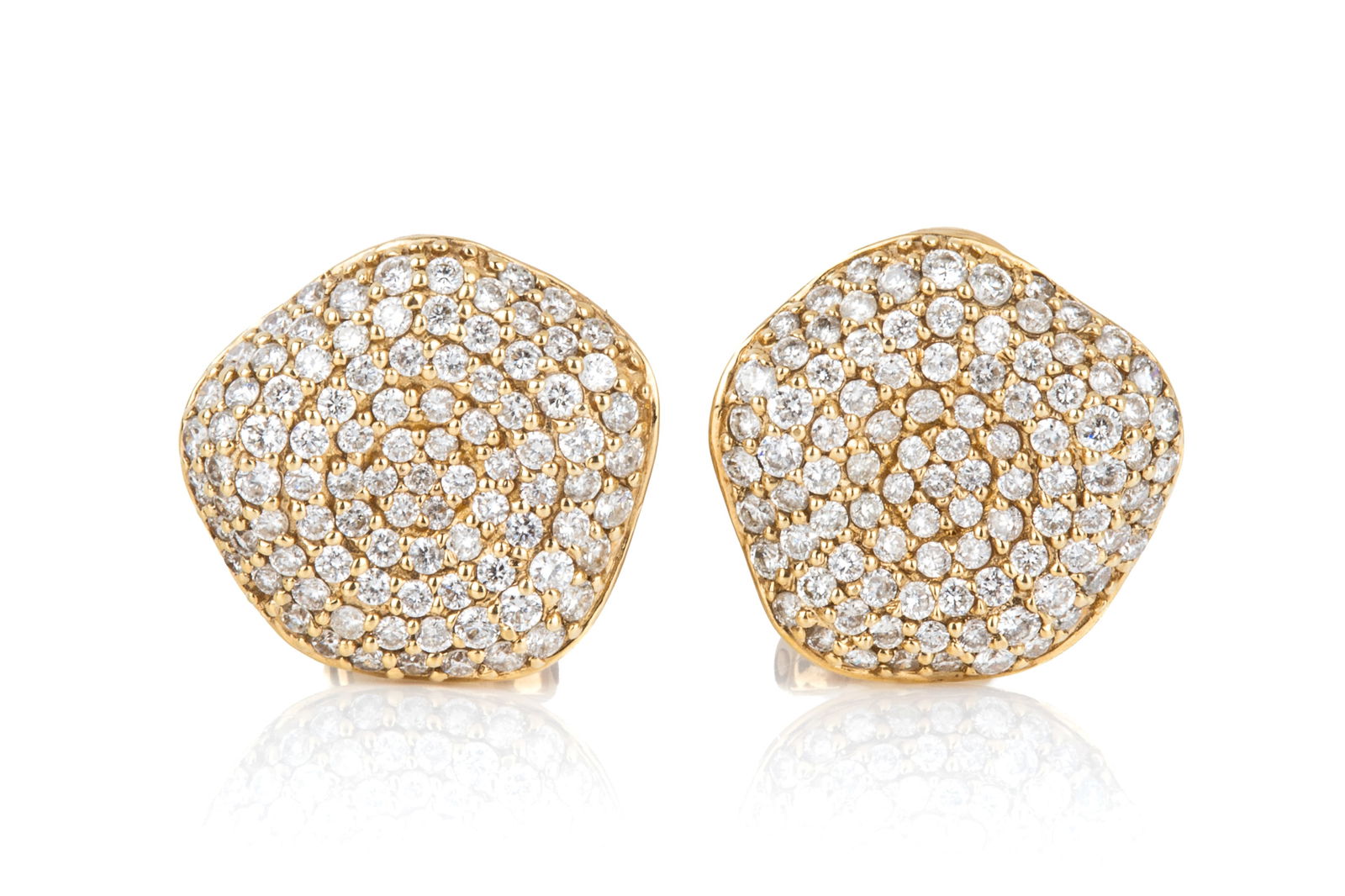 14K GOLD 1.50cttw DIAMOND EARRINGS 4.6g (1 of 3)