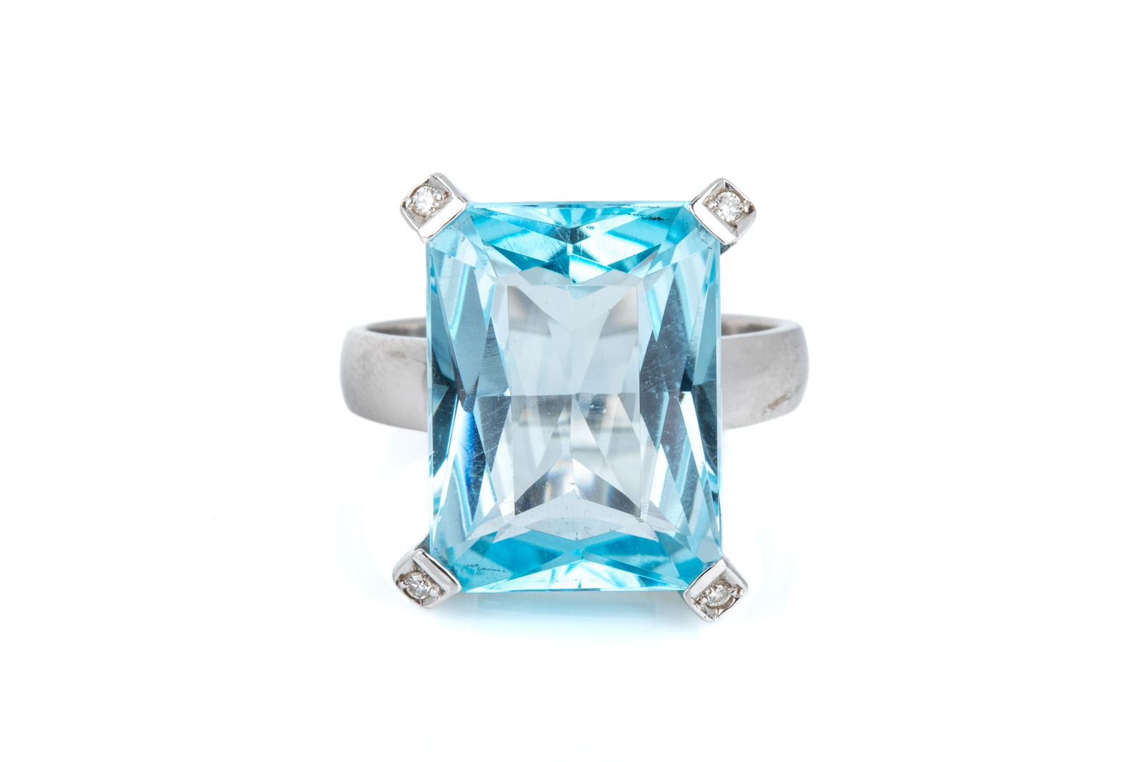 18K 11.62ct TOPAZ & DIAMOND RING 10g (1 of 2)