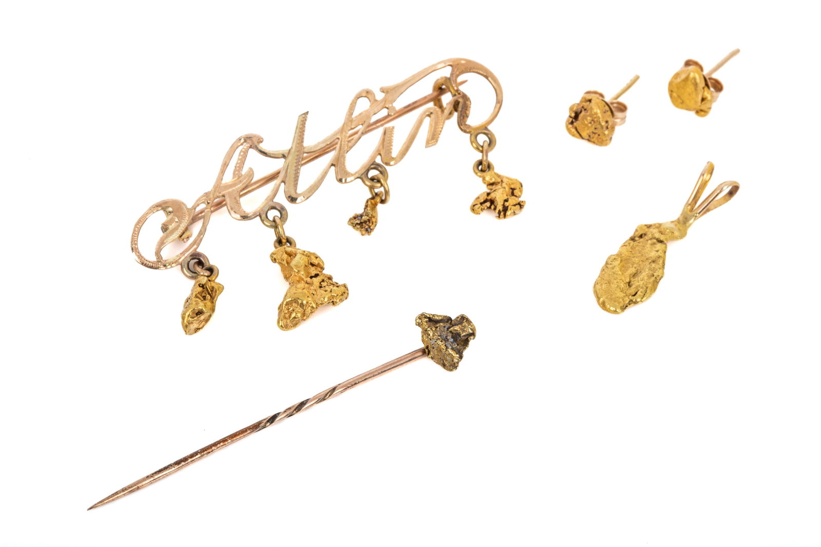 1898 ATLIN GOLD RUSH GOLD NUGGET JEWELLERY 8g (1 of 2)