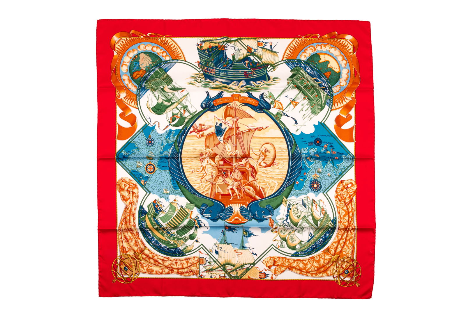 HERMES SILK SQUARE SCARF AU DELA DES CINQ MERS (1 of 3)