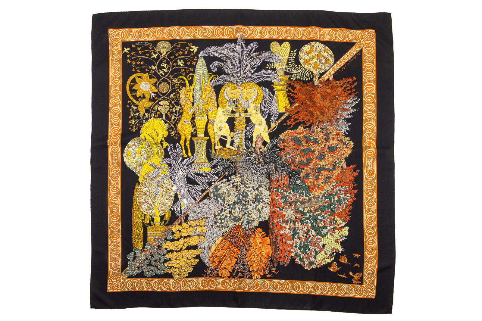 HERMES SILK SQUARE SCARF LES LEGENDES DE L'ARBE (1 of 4)