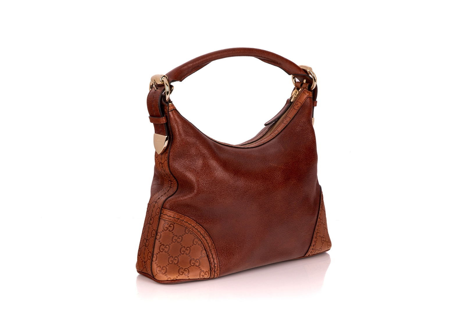 GUCCI BROWN GUCCISSIMA TRIM SIGNORIA HOBO BAG - 5