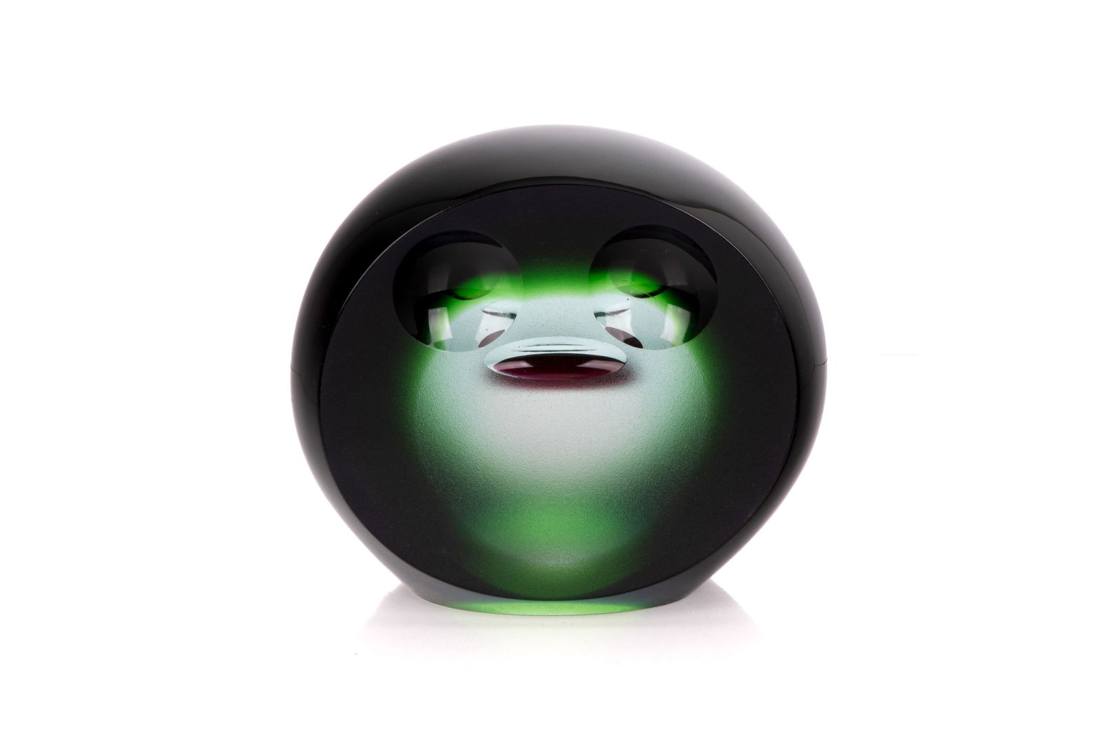 JAROSLAV SVOBODA (Czech, b. 1938): Cut and Frosted Bird, 1975 Glass Signed and dated near bottom H. 7" x W. 7 3/4" x D. 4 1/4"