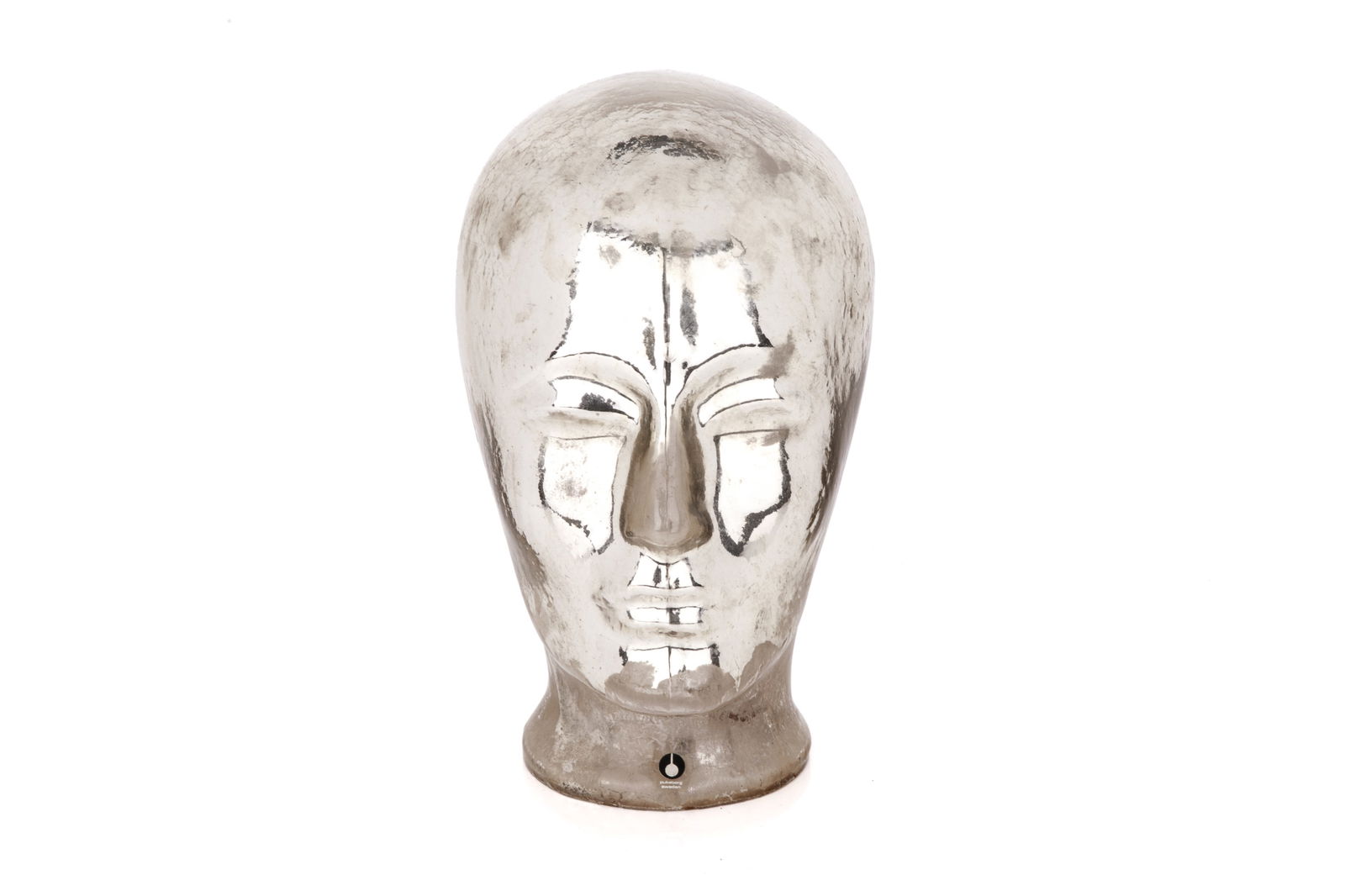PUKEBERG SWEDEN VINTAGE MERCURY GLASS HEAD: Designed by Eva Englund. H. 9 3/4" x W. 6" x D. 9"