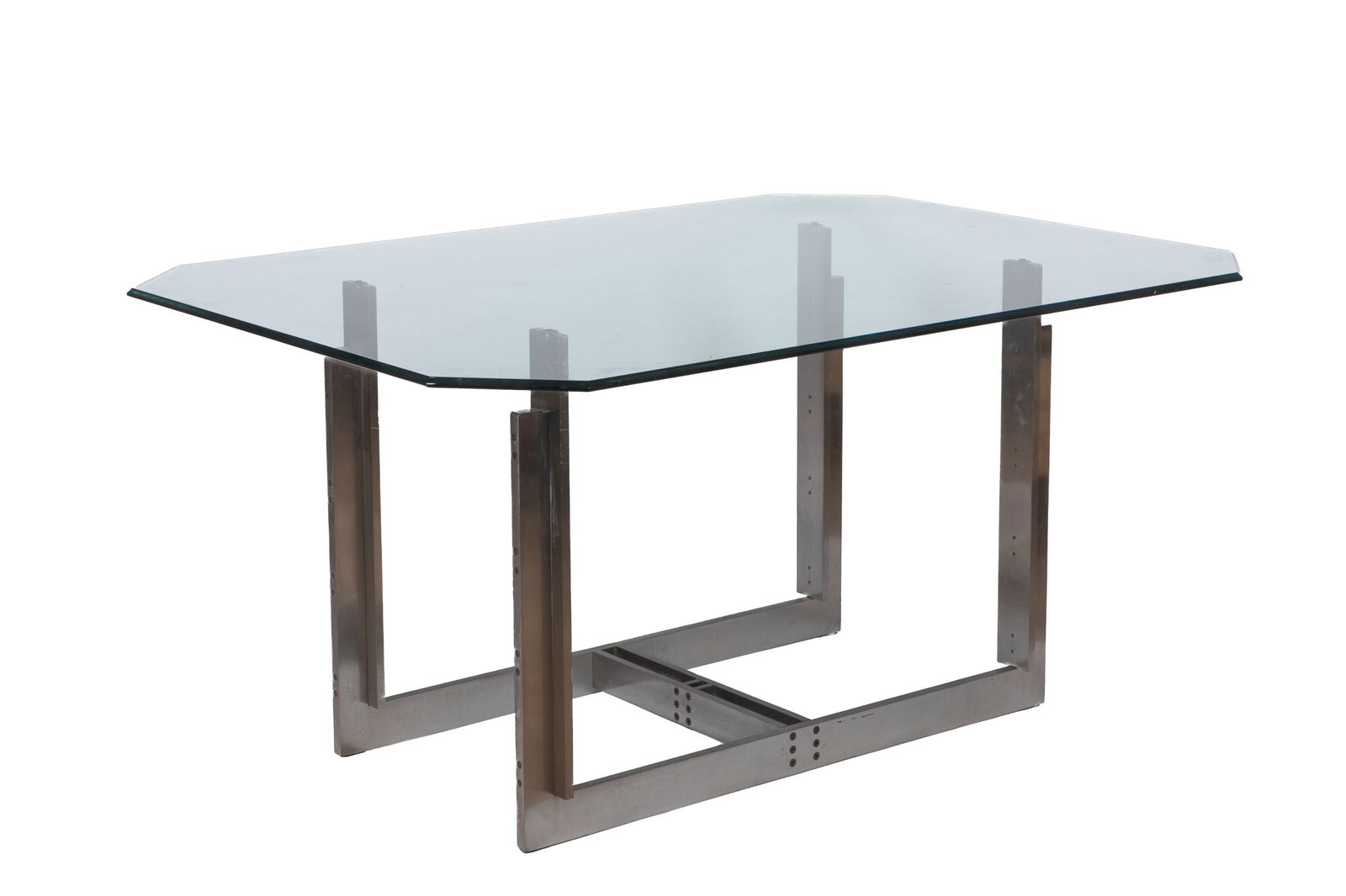 SARPI CASSINA GLASS & STEEL DINING TABLE (1 of 3)