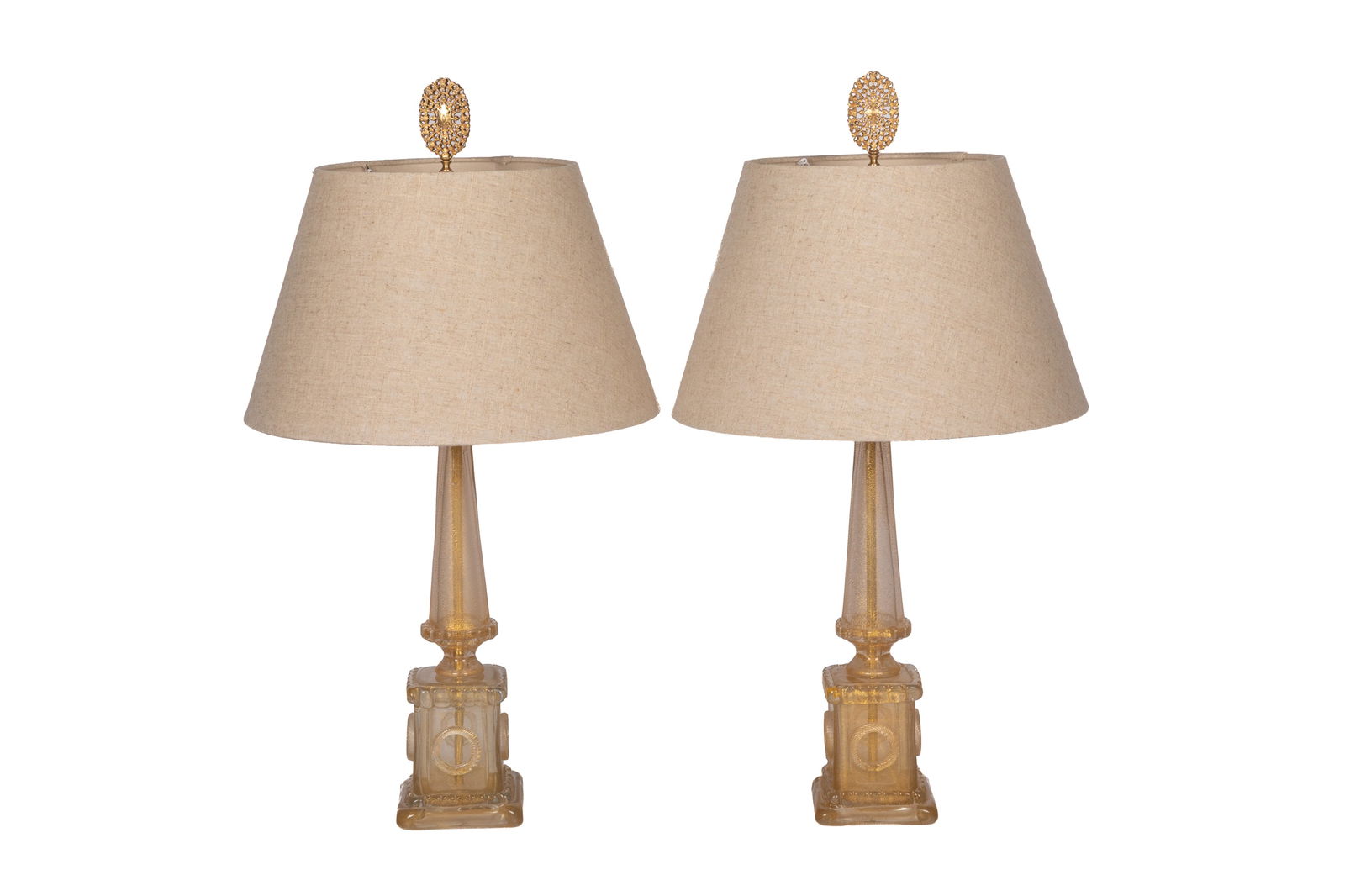 PAIR OF BAROVIER E TOSSO MURANO GLASS TABLE LAMPS (1 of 3)