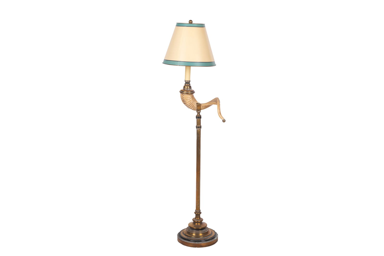 VINTAGE FAUX HORN BOULETTE STYLE FLOOR LAMP: H. 43 1/2" (51 1/2" overall)