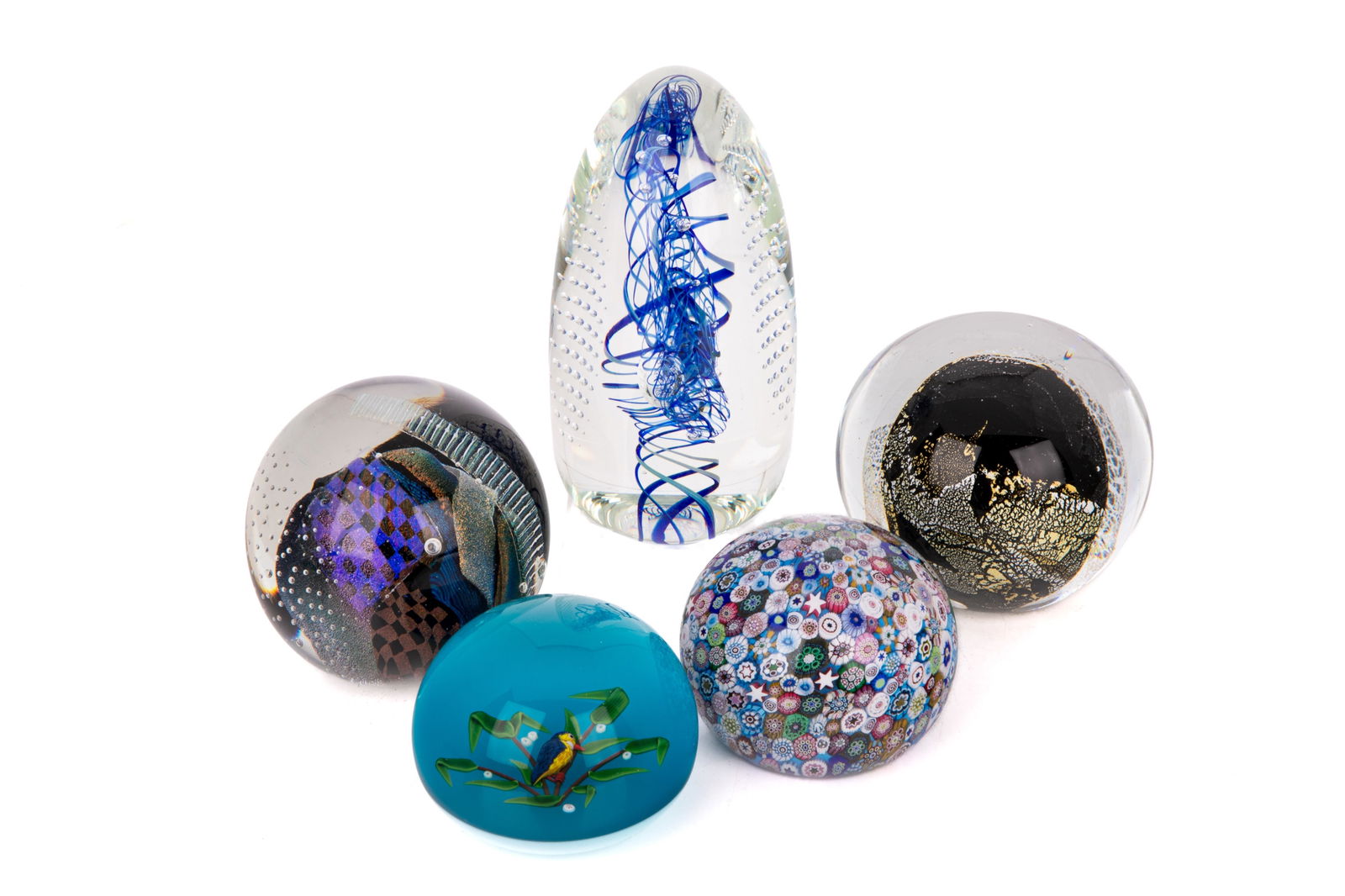 FIVE GLASS PAPERWEIGHTS (1 of 8)