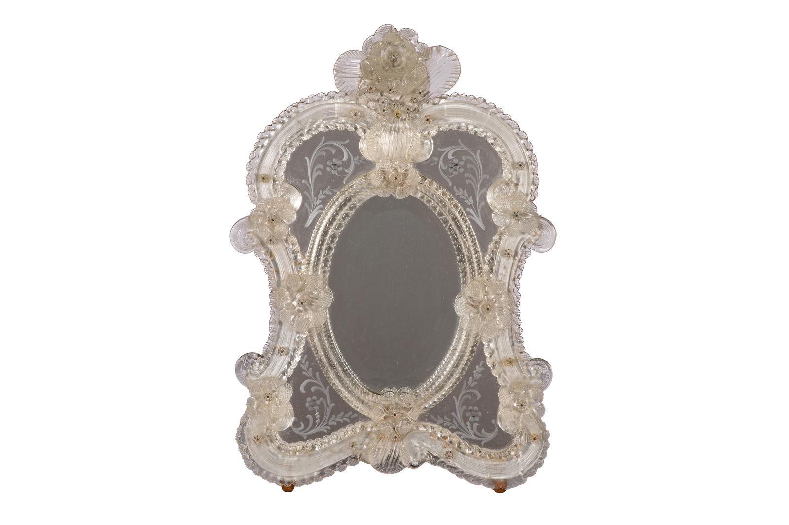 VINTAGE MURANO GLASS TABLE MIRROR (1 of 2)