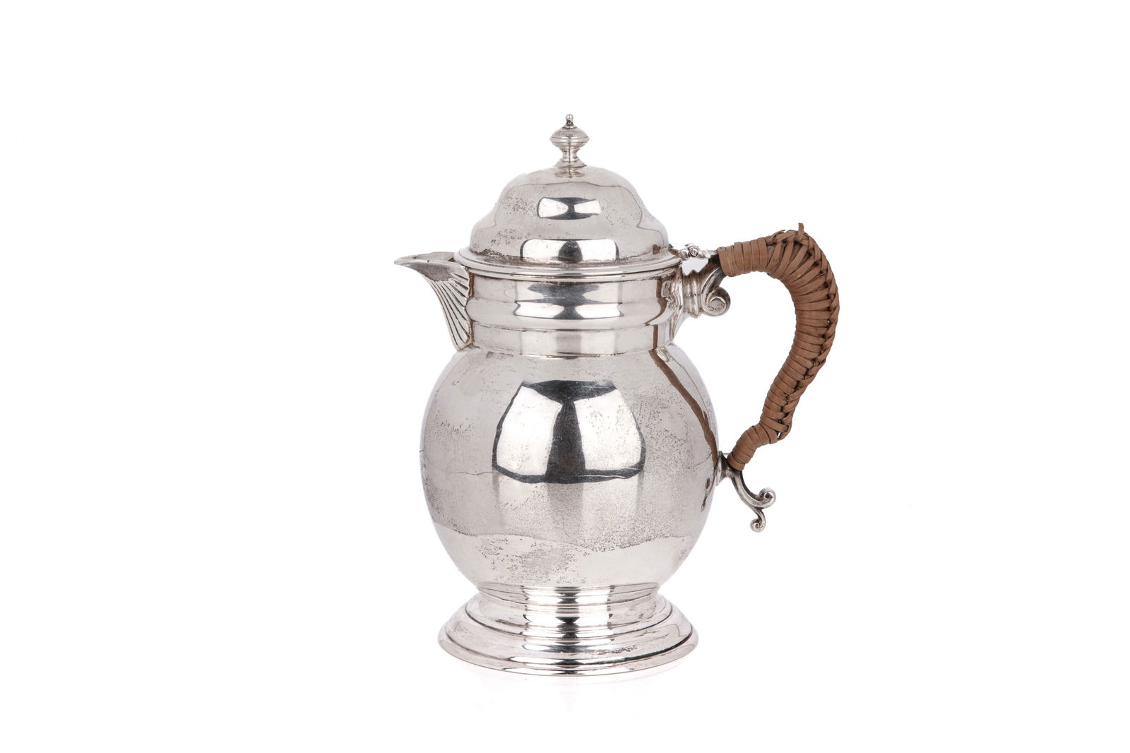 VICTORIAN ENGLISH SILVER HOT WATER POT 402 g. (1 of 6)