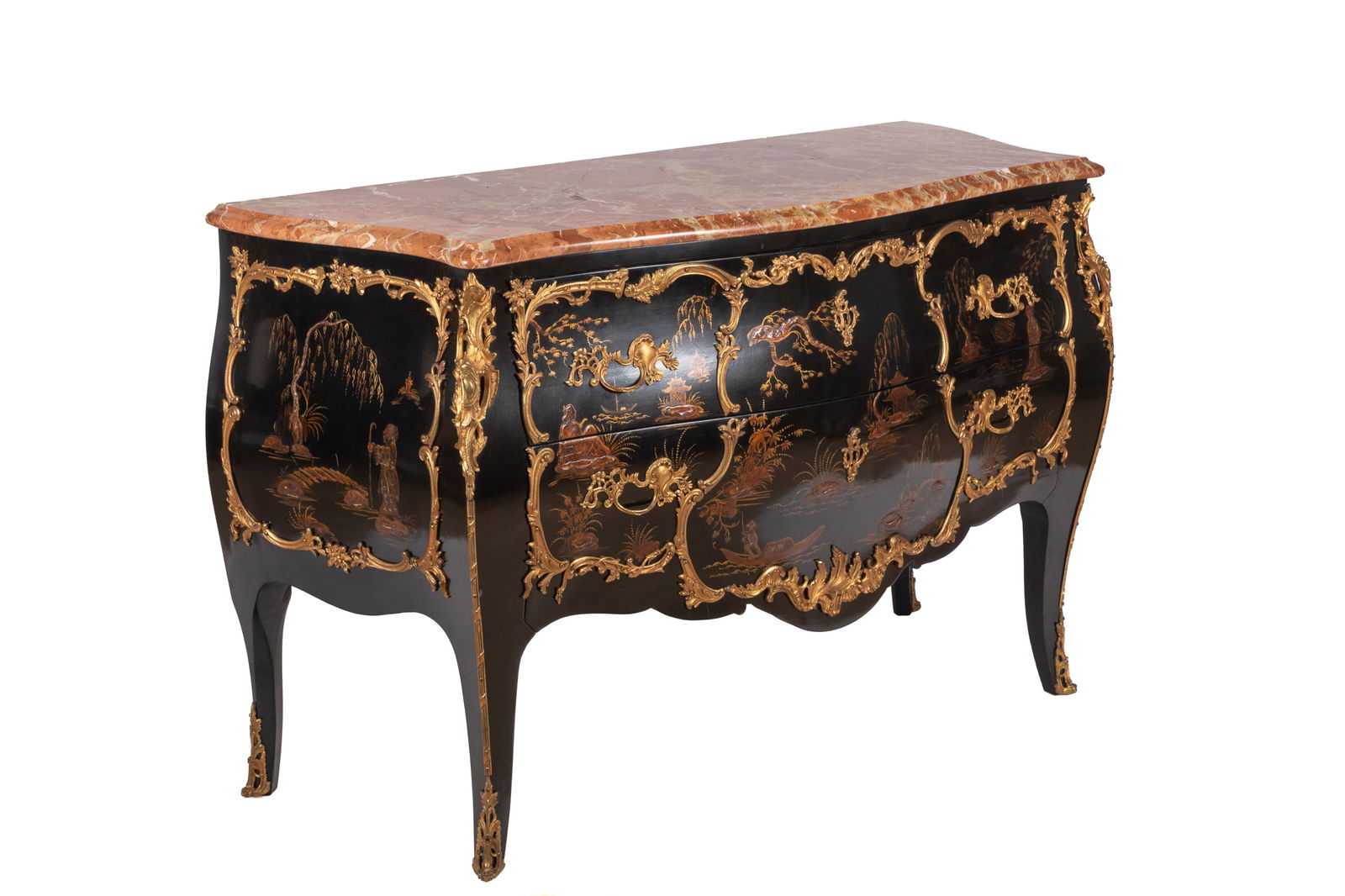 CHINOISERIE MARBLE TOP BRONZE MOUNTED COMMODE (1 of 5)