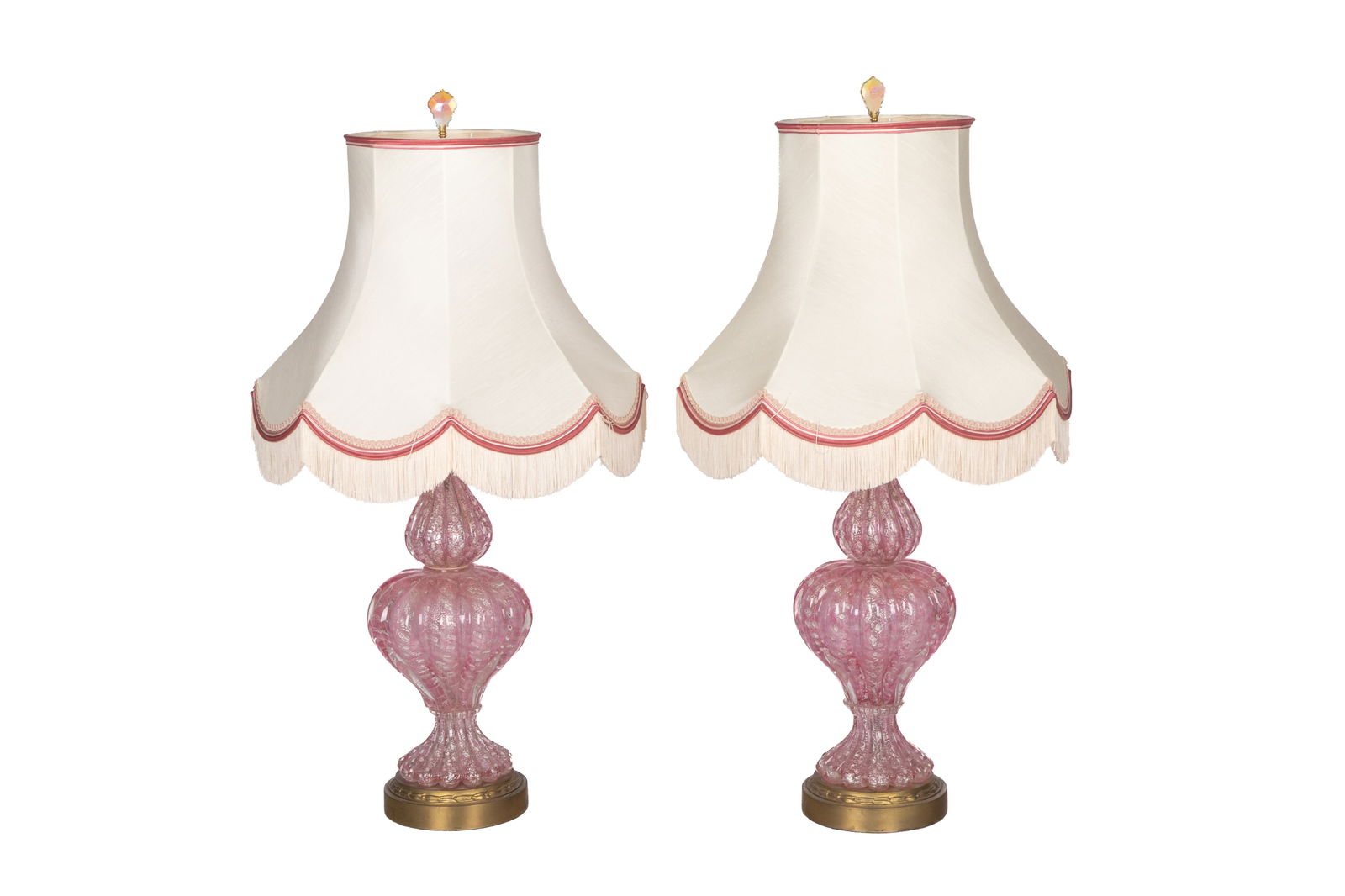 PAIR OF VINTAGE MUNANO GLASS TABLE LAMPS (1 of 3)