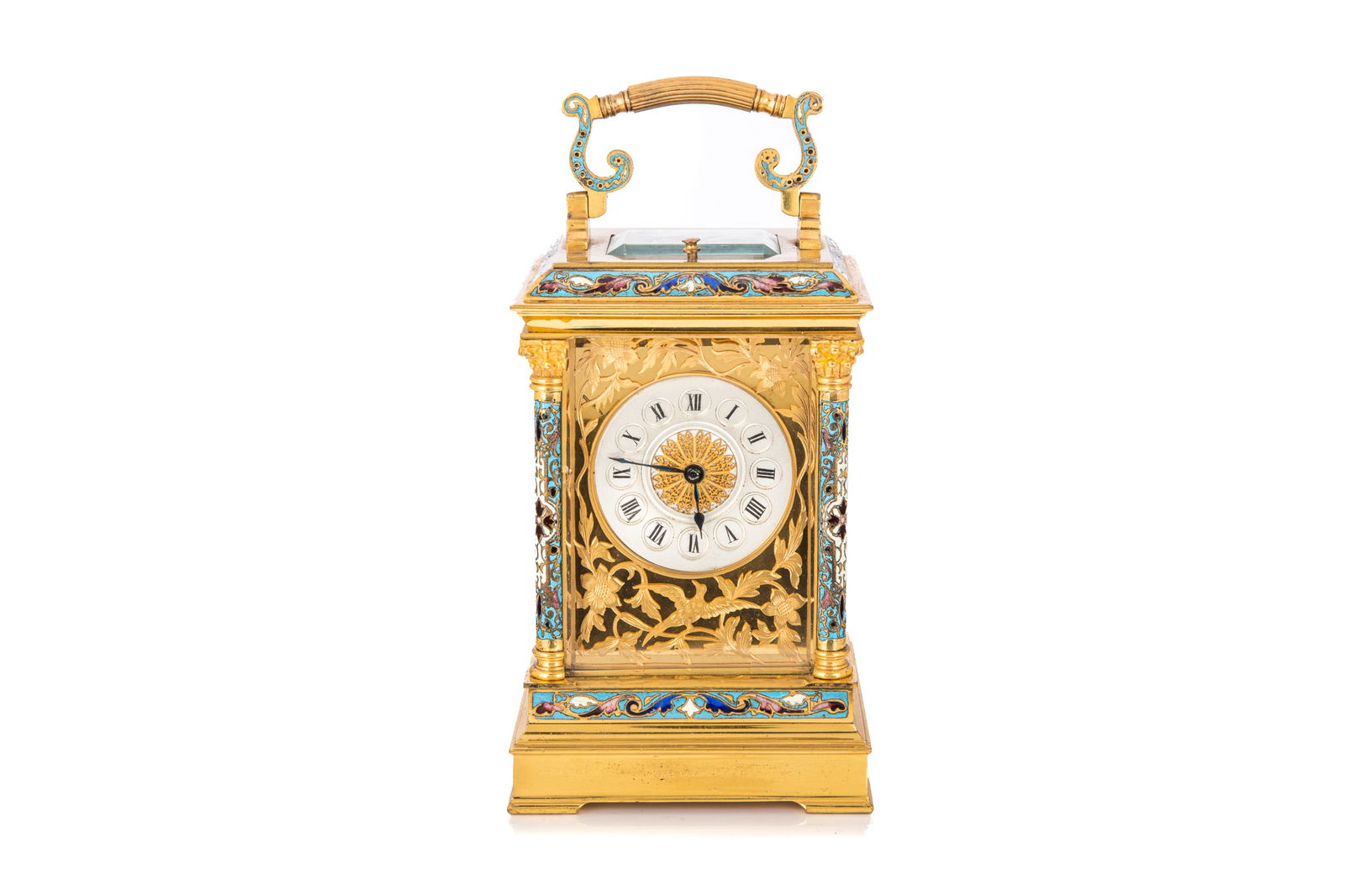 19th C FRENCH CHAMPLEVE REPEATER CARRIAGE CLOCK (1 of 6)