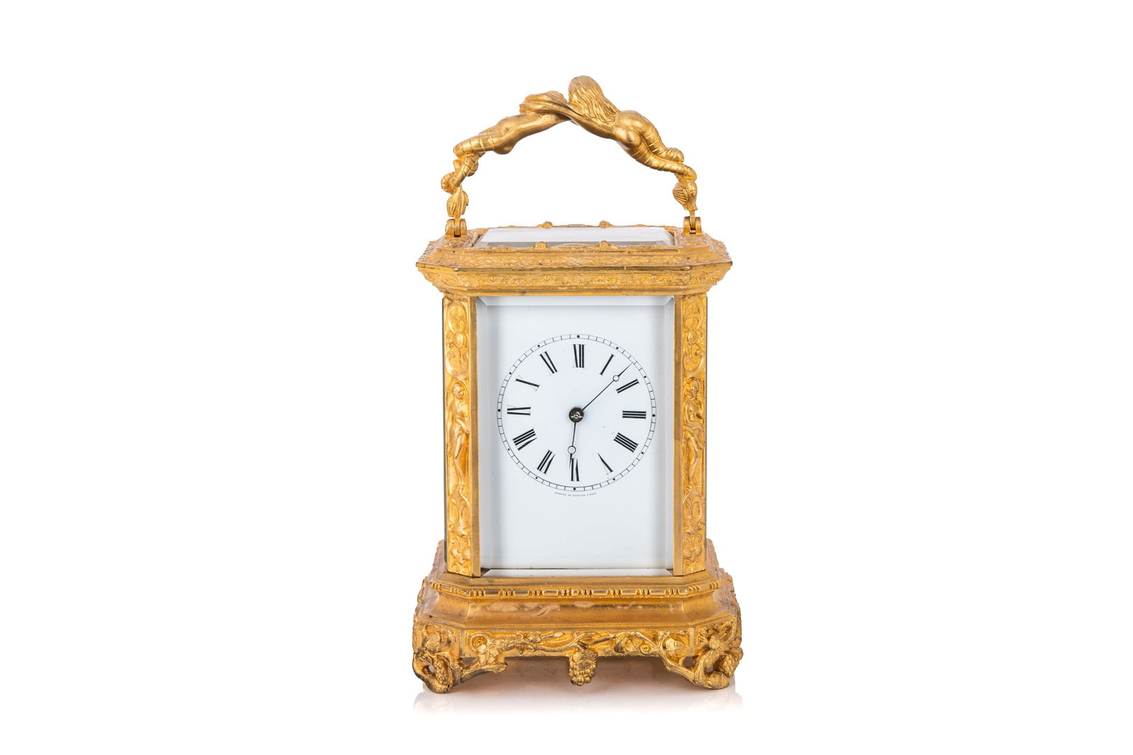 19th C GILT BRONZE CARRIAGE CLOCK (1 of 9)
