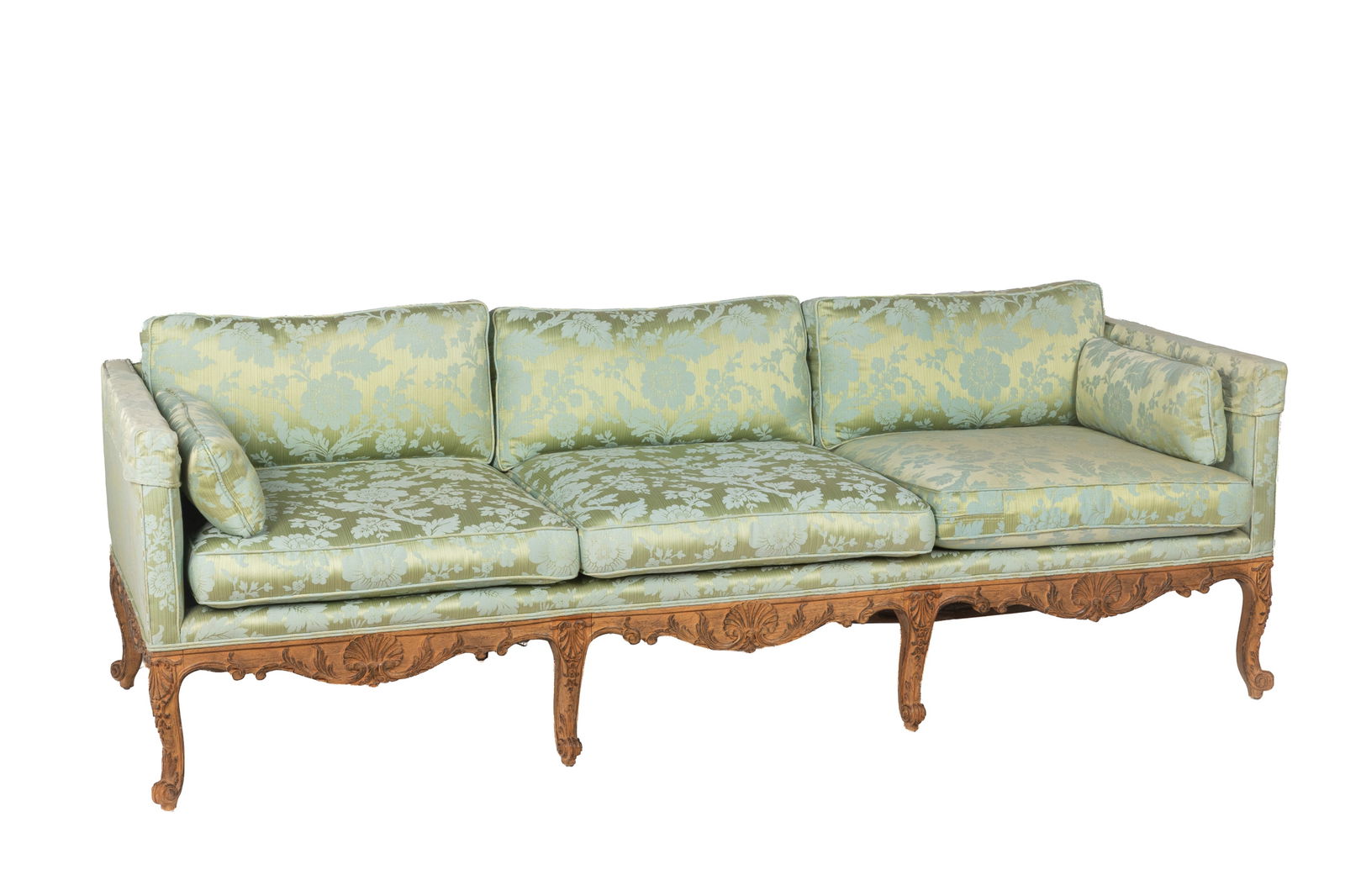 UPHOLSTERED CHIPPENDALE STYLE SETTEE (1 of 4)