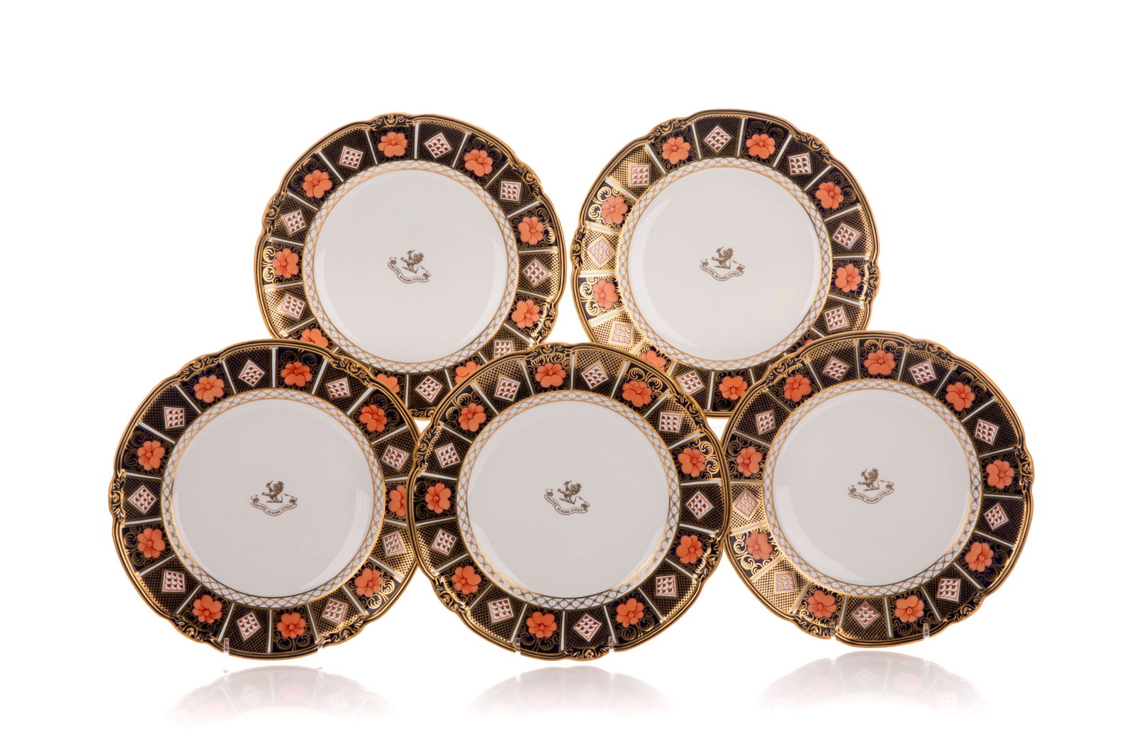 TWELVE ROYAL CROWN DERBY IMARI ARMORIAL PLATES (1 of 3)