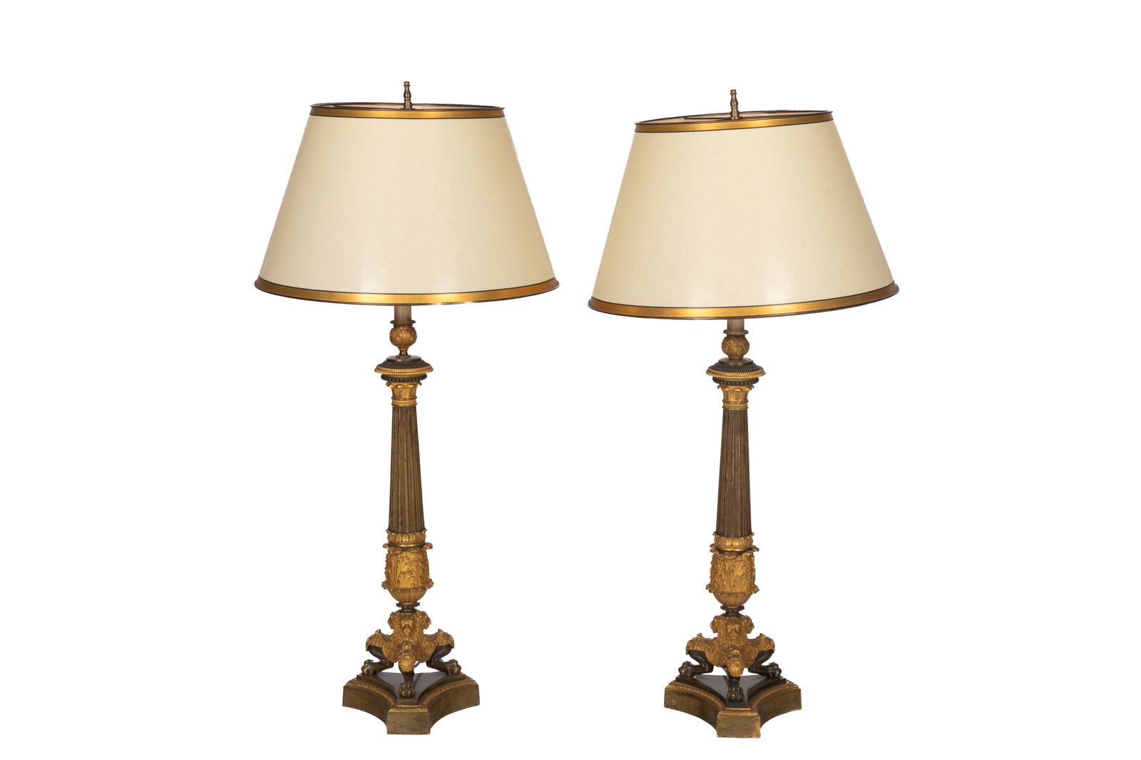 PAIR OF ANTIQUE FRENCH BRONZE CANDLESTICKS (1 of 3)